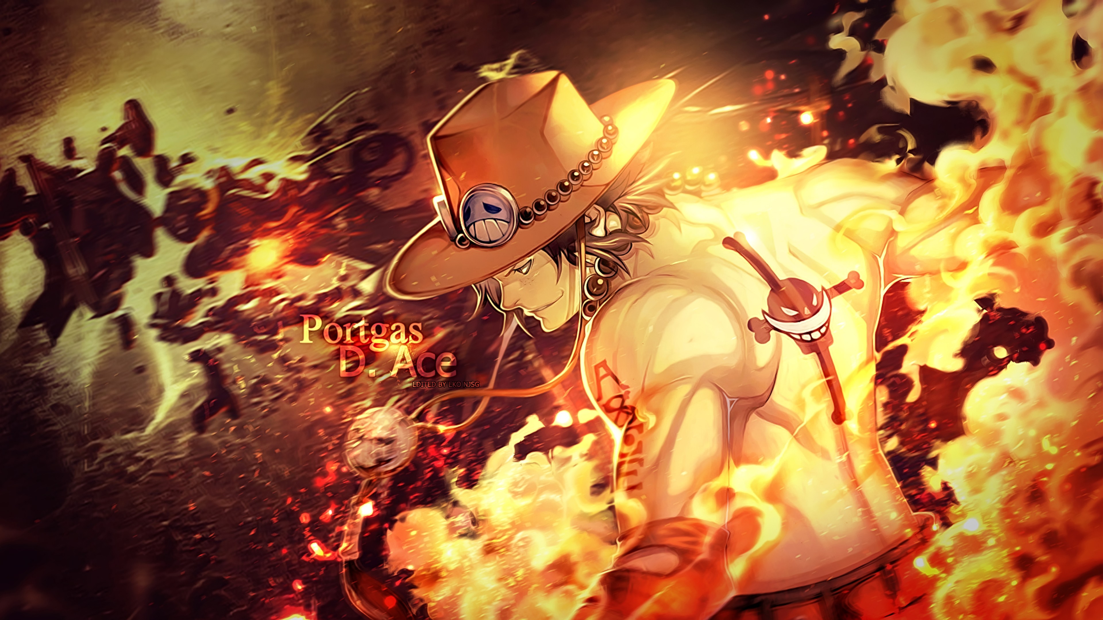 One Piece Portgas D Ace On Fire 4K 8K HD Anime Wallpaper