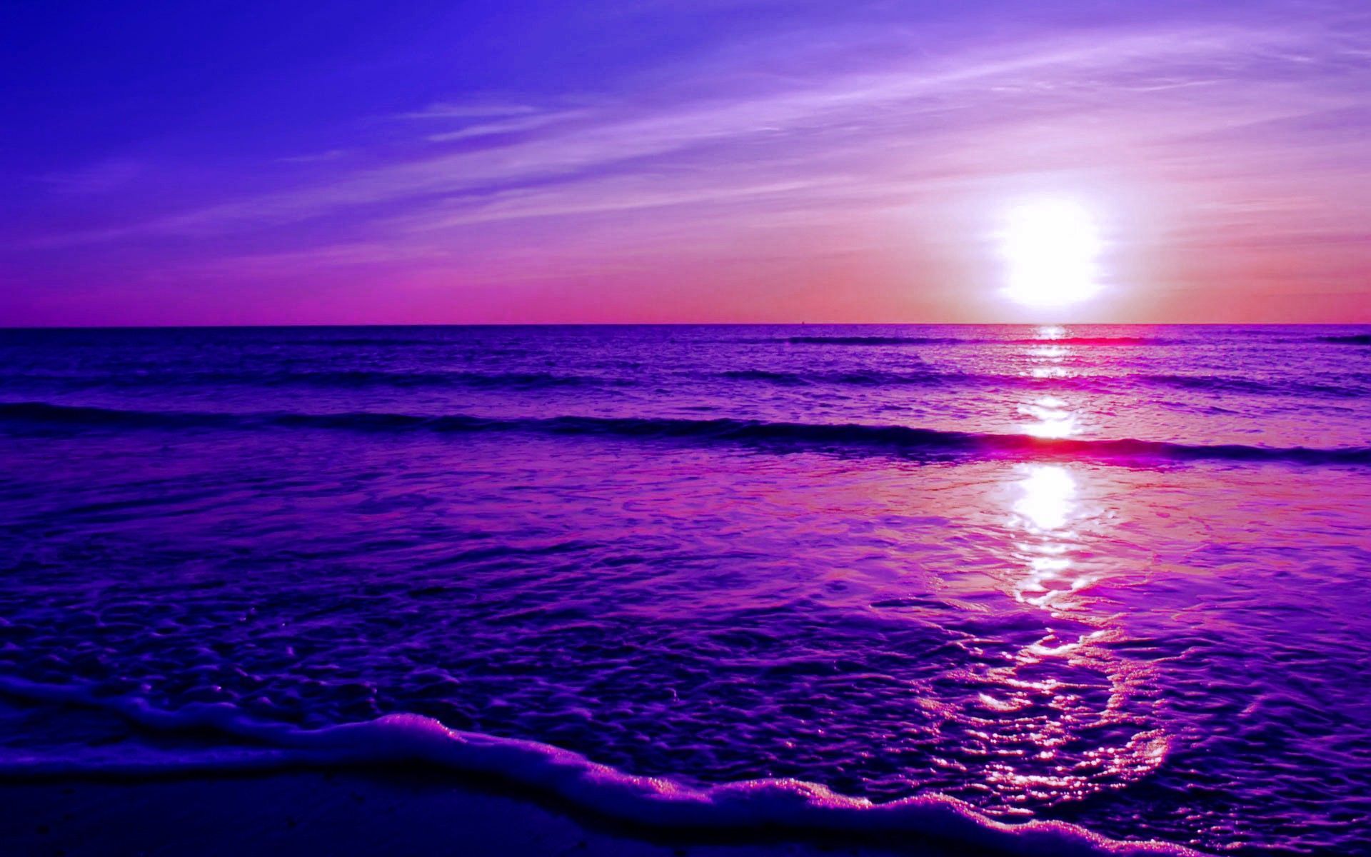 Ocean Purple Sunset Wallpaper, HD Ocean Purple Sunset Background on WallpaperBat