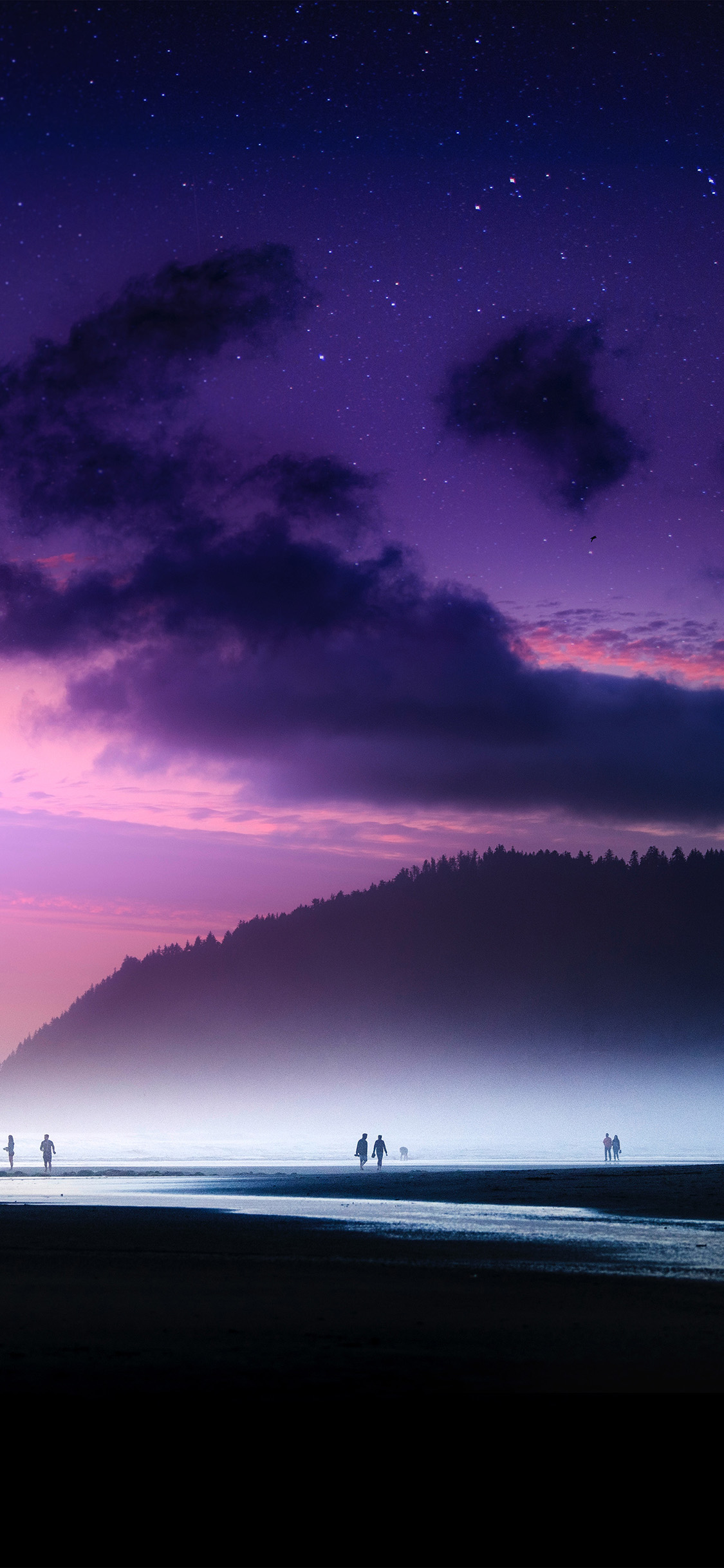 iPhone X wallpaper. beach lovely cloud sunset purple sea nature