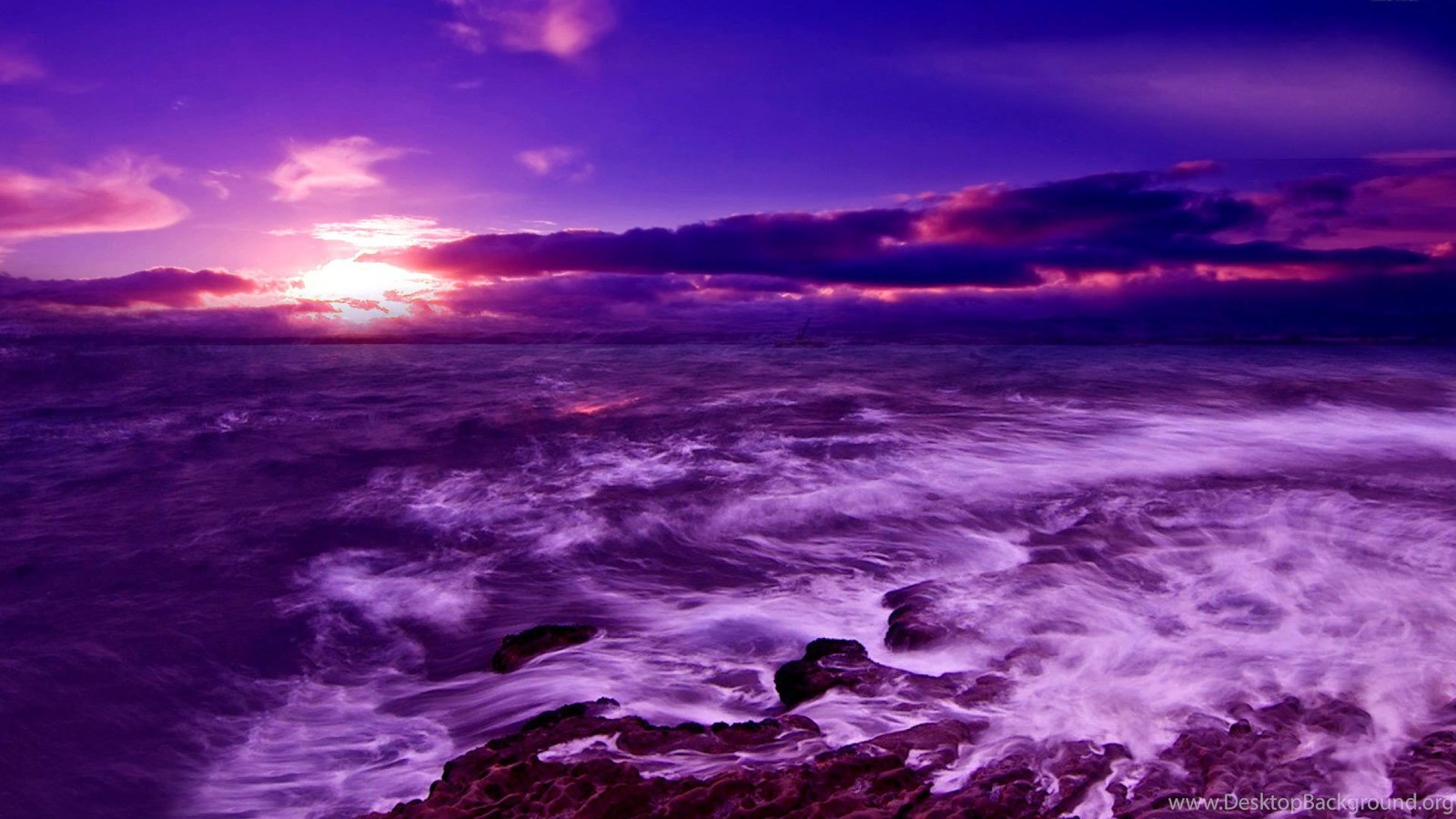Purple Sea Wallpaper Desktop Background