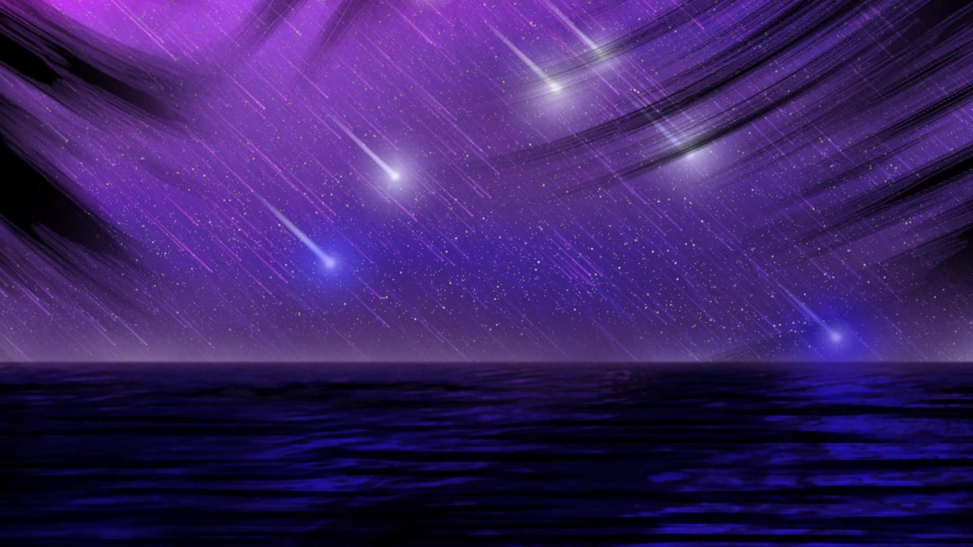 Artistic Rain Purple Ocean Sea Wallpaper:1920x1080