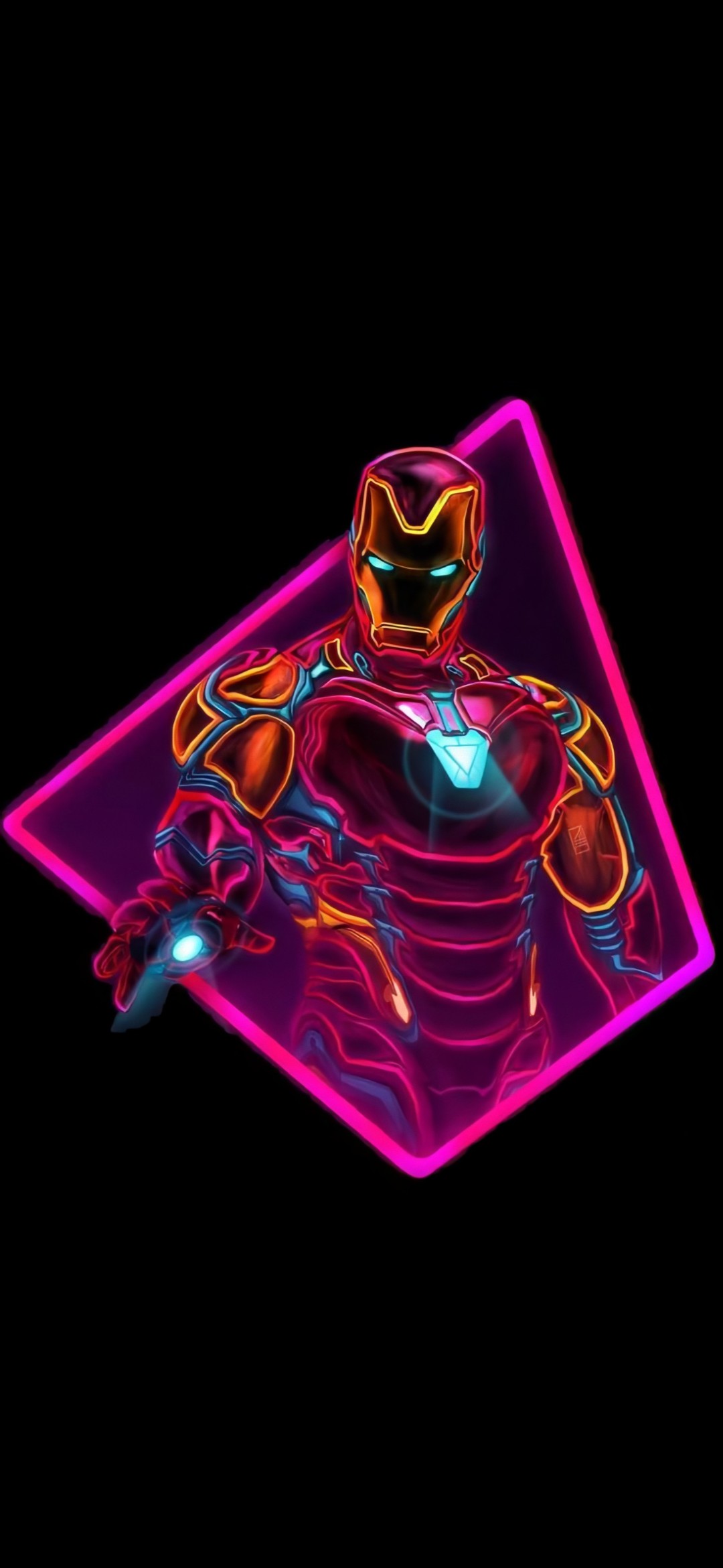 Neon Iron Man 4K Amoled Wallpaper Vivo S1 Prime