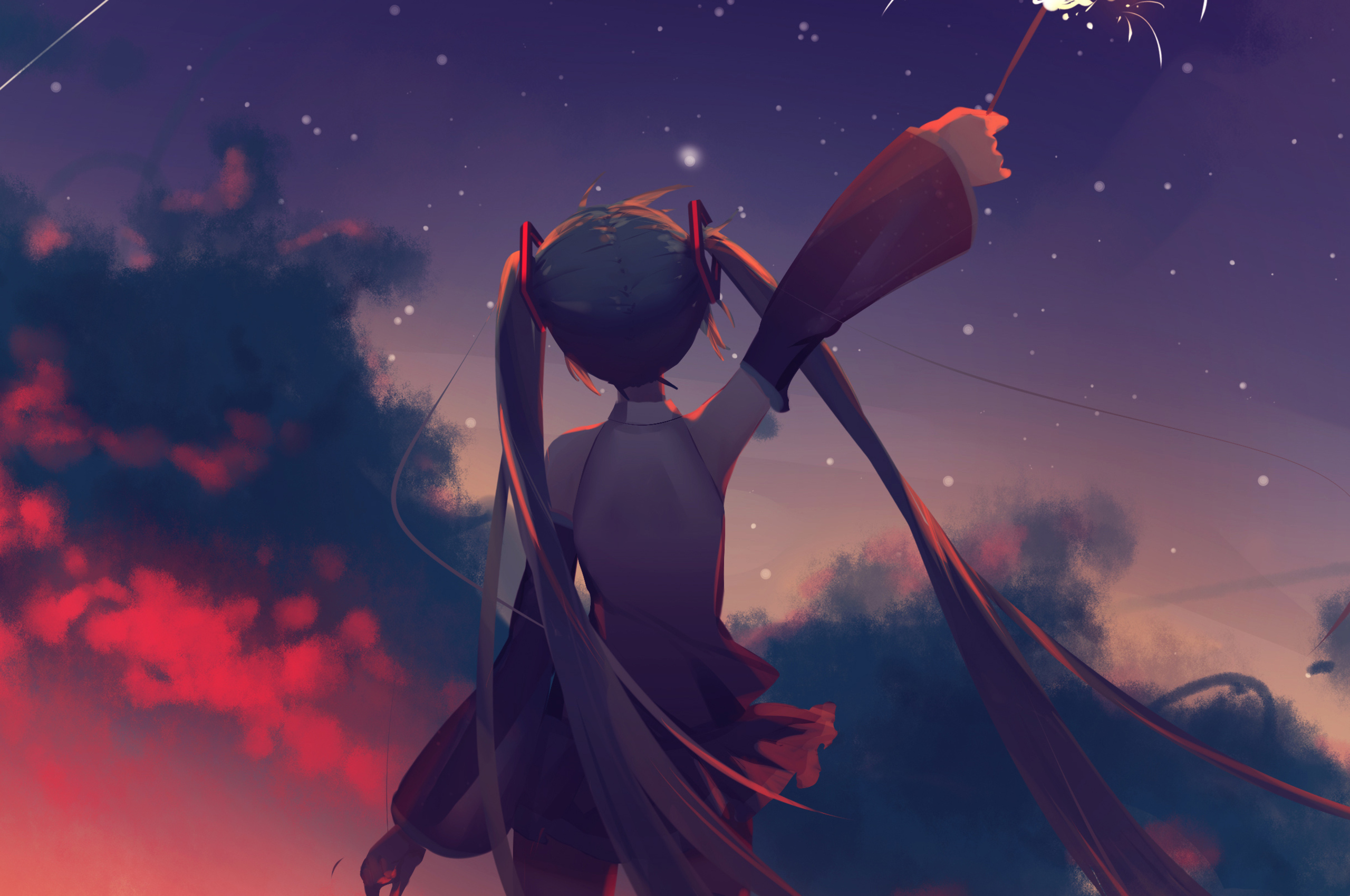 Hatsune Miku Anime Vocaloid Girl Chromebook Pixel HD 4k Wallpaper, Image, Background, Photo and Picture