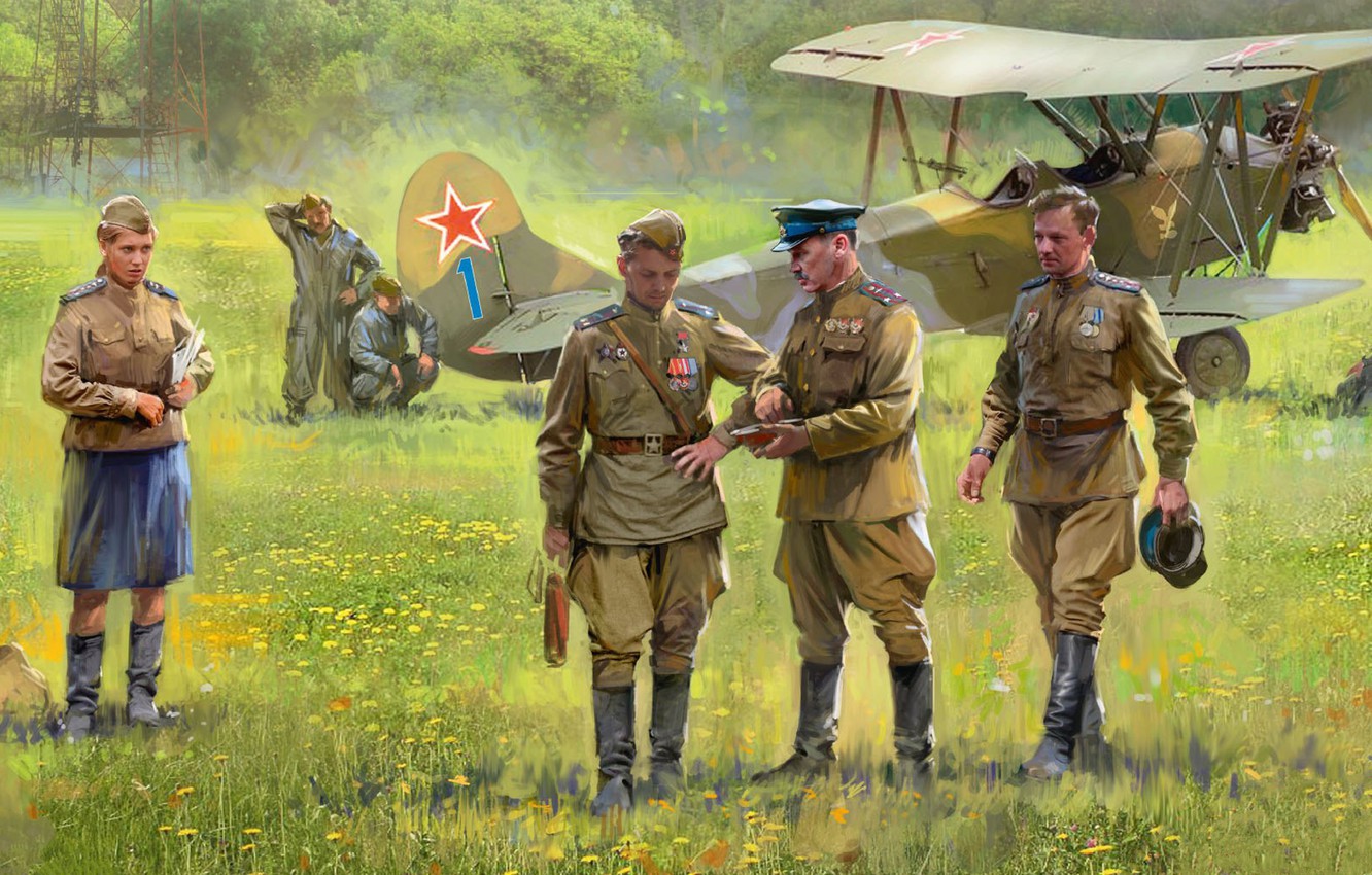 Wallpaper USSR, The Airfield, Pilots, The Red Army, Soviet Multirole Biplane, In 2ВС, Primary Liaison Aircraft Soviet Air Force, U 2ВС Image For Desktop, Section авиация