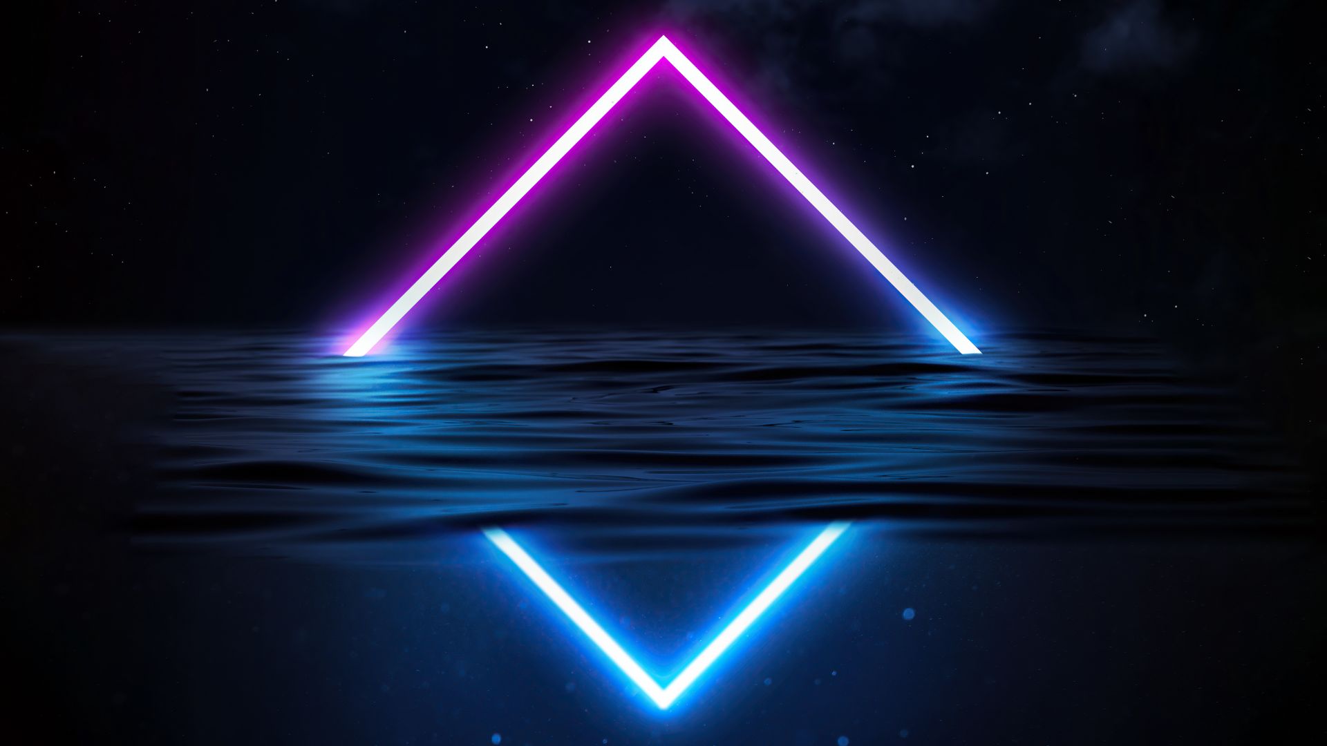 Glowing triangle, neon, digital art wallpaper, HD image, picture, background, 8884e7