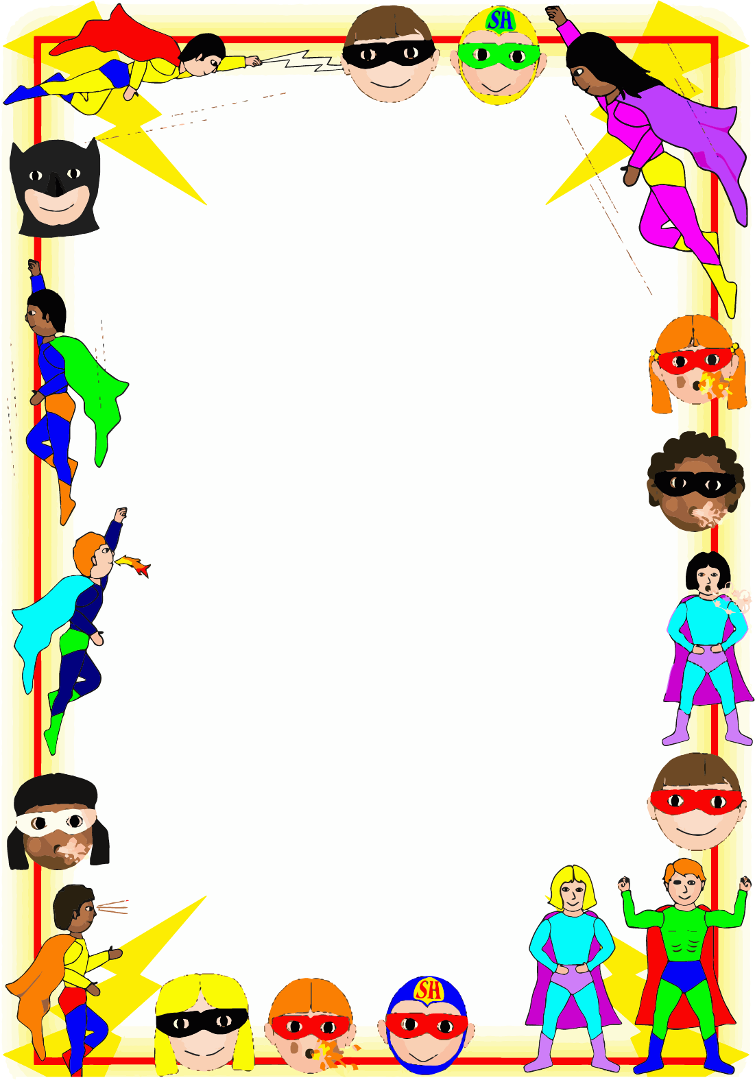 Superhero A4 Page Borders Clipart Borders HD Wallpaper