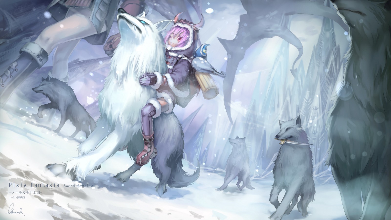 Snow Anime Wallpaper Snow, Anime, Girls, Pixiv, Fantasia Anime Girl Wolf
