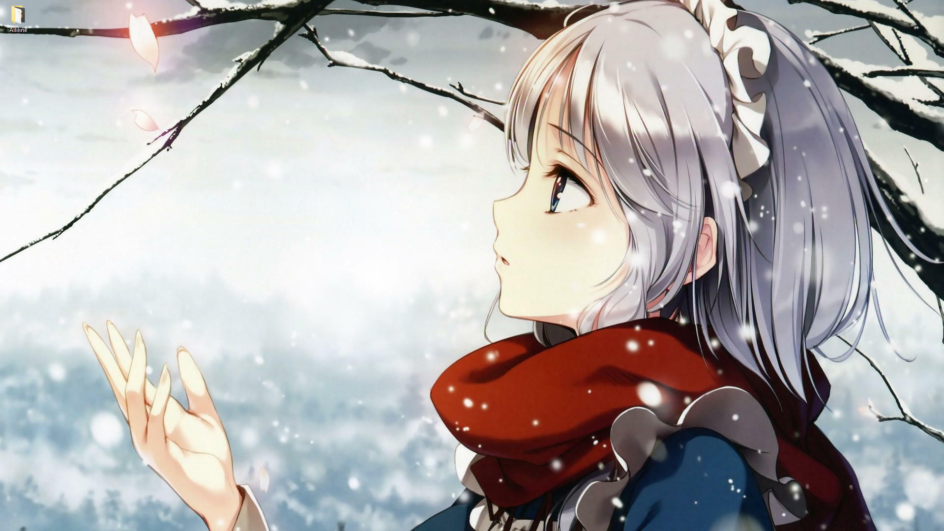 White Haired Anime Girl And Snow Live Wallpaper [DOWNLOAD FREE]