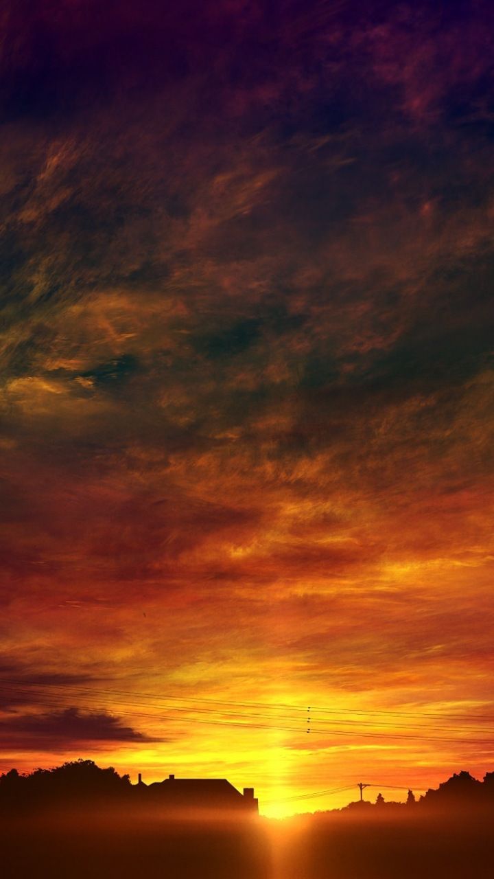 Original, anime, sunset, sky, 720x1280 wallpaper. Sunset background, Cool wallpaper for phones, Sunset
