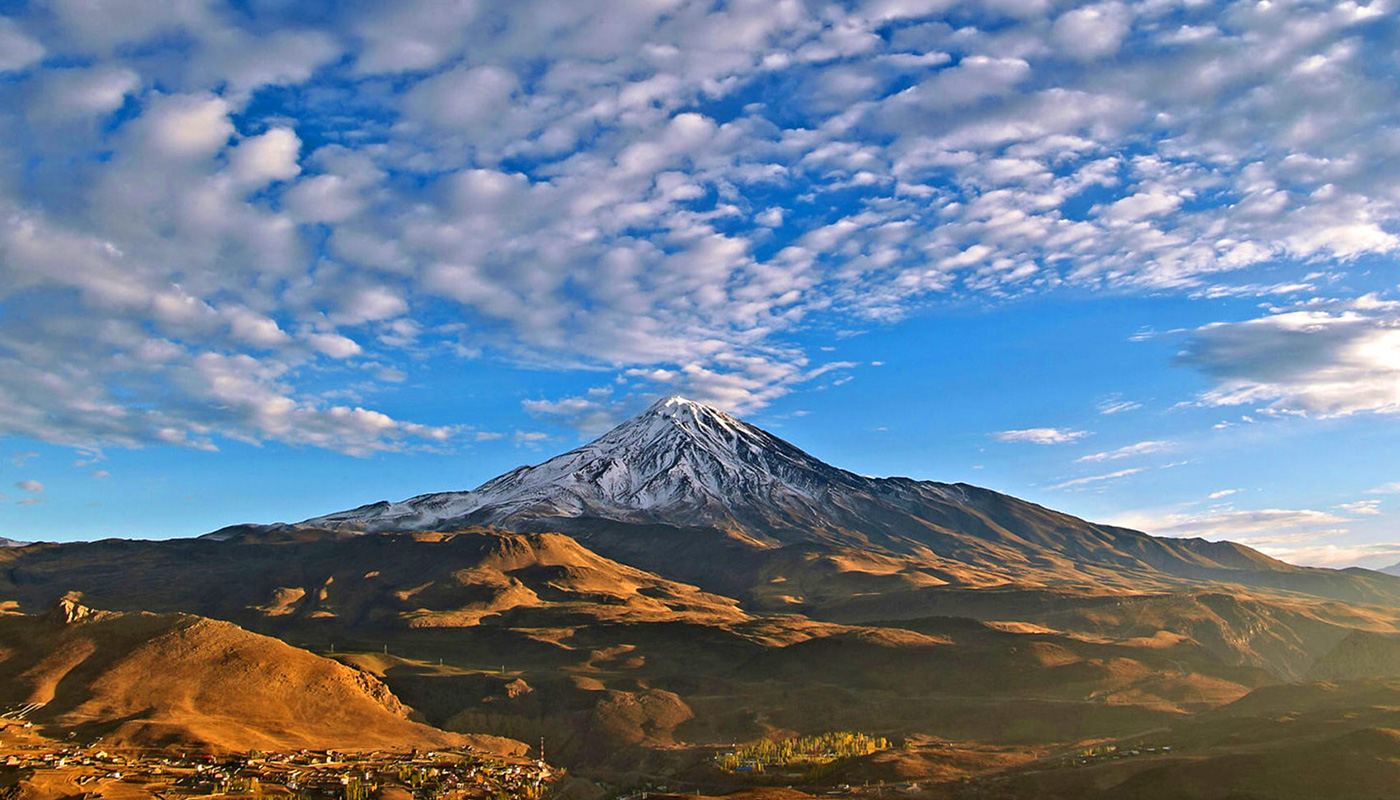 Mount Damavand is located on the tectonically active thrust and fold belt of