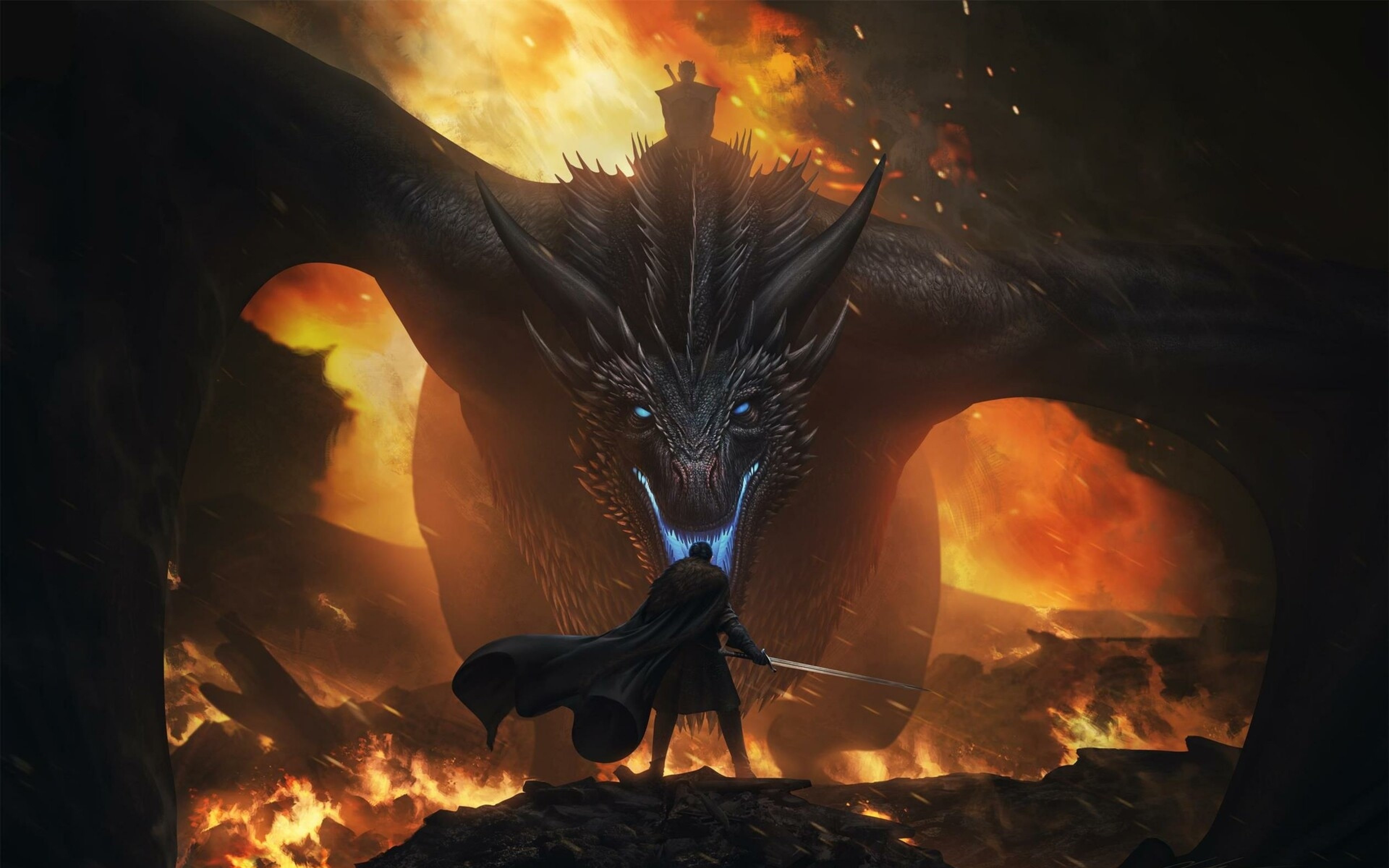 Hd Jon Snow Vs Night King Dragon 3840×2400 Game Of Thrones Wallpaper 4k