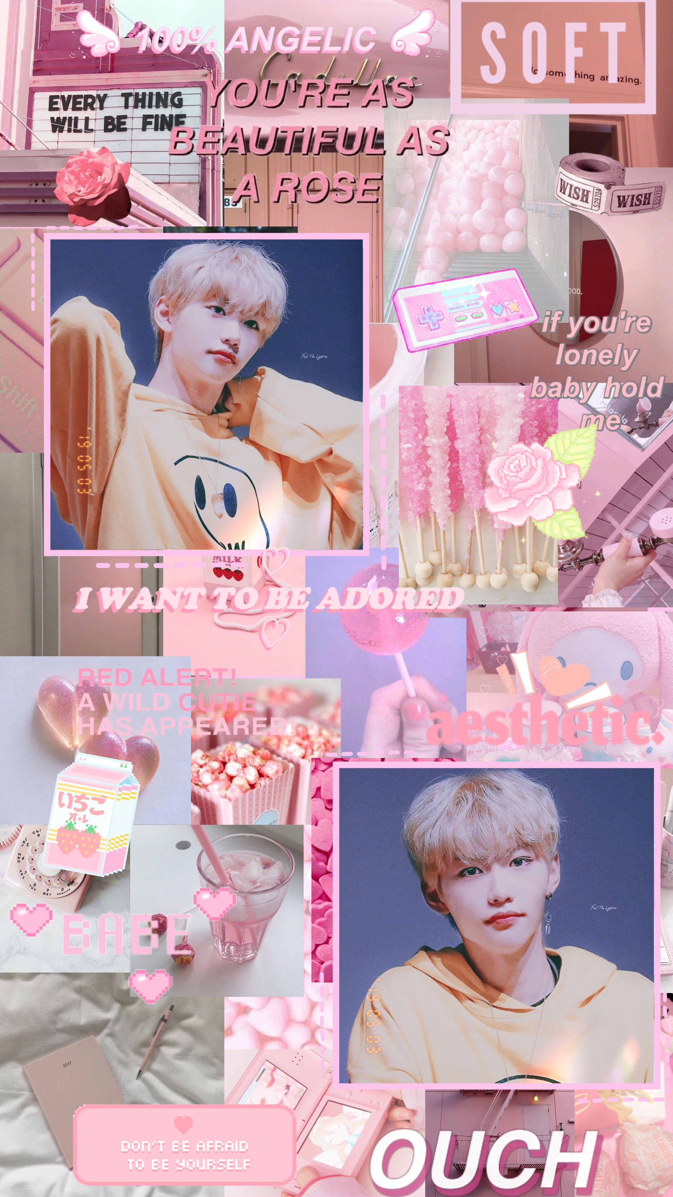 Pink Skz felix Moodboard/ Wallpaper. Felix stray kids, Kids wallpaper, Cute cat wallpaper