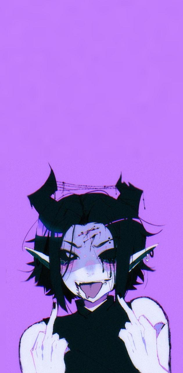 Purple Demon Girl wallpaper