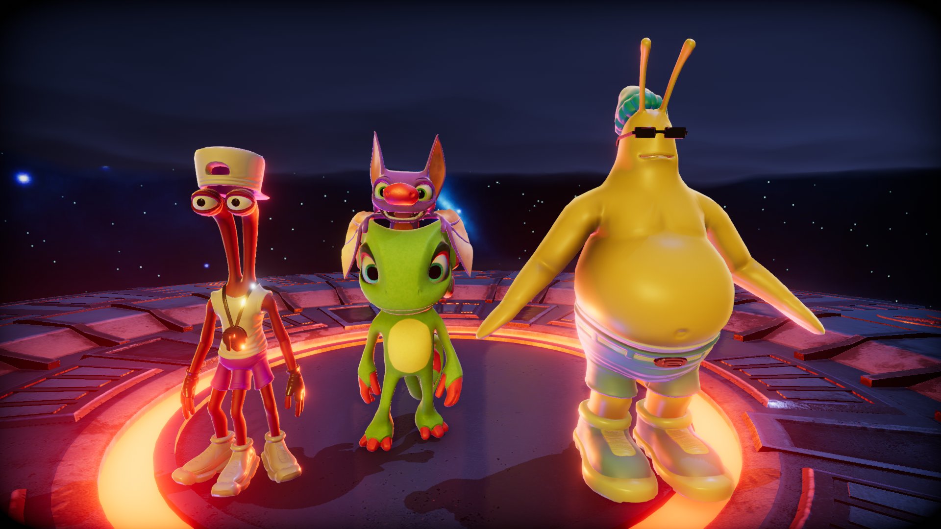 Mighty Fight Federation up on Friday's announcement, here's a #WIP shot of Yooka, Laylee, Toejam & Earl, looking like they're about to drop the hottest album of 2020! #FightMighty