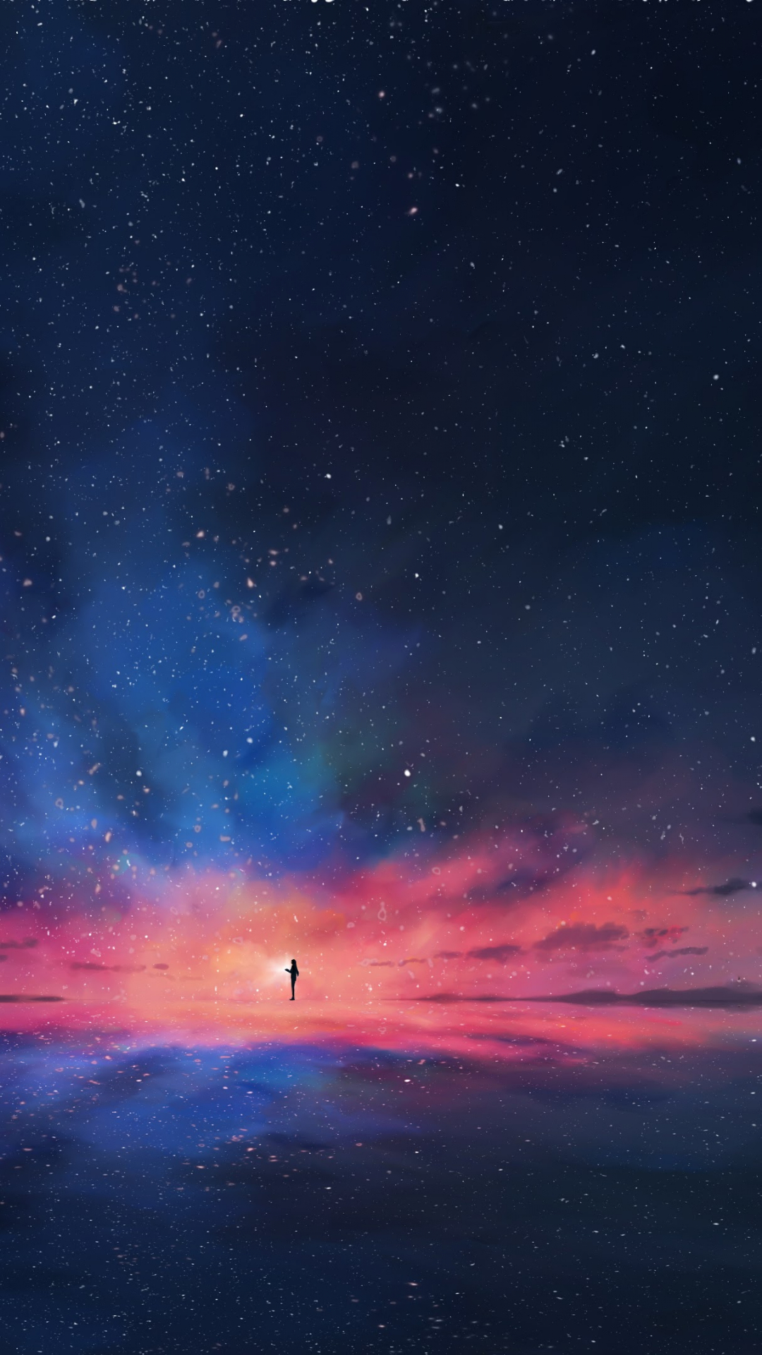 Free download Anime Night Sky Stars Horizon Scenery 4K Wallpaper 92 [3840x2160] for your Desktop, Mobile & Tablet. Explore Night Sky Anime Desktop Wallpaper. Wallpaper Night Sky, Night Sky
