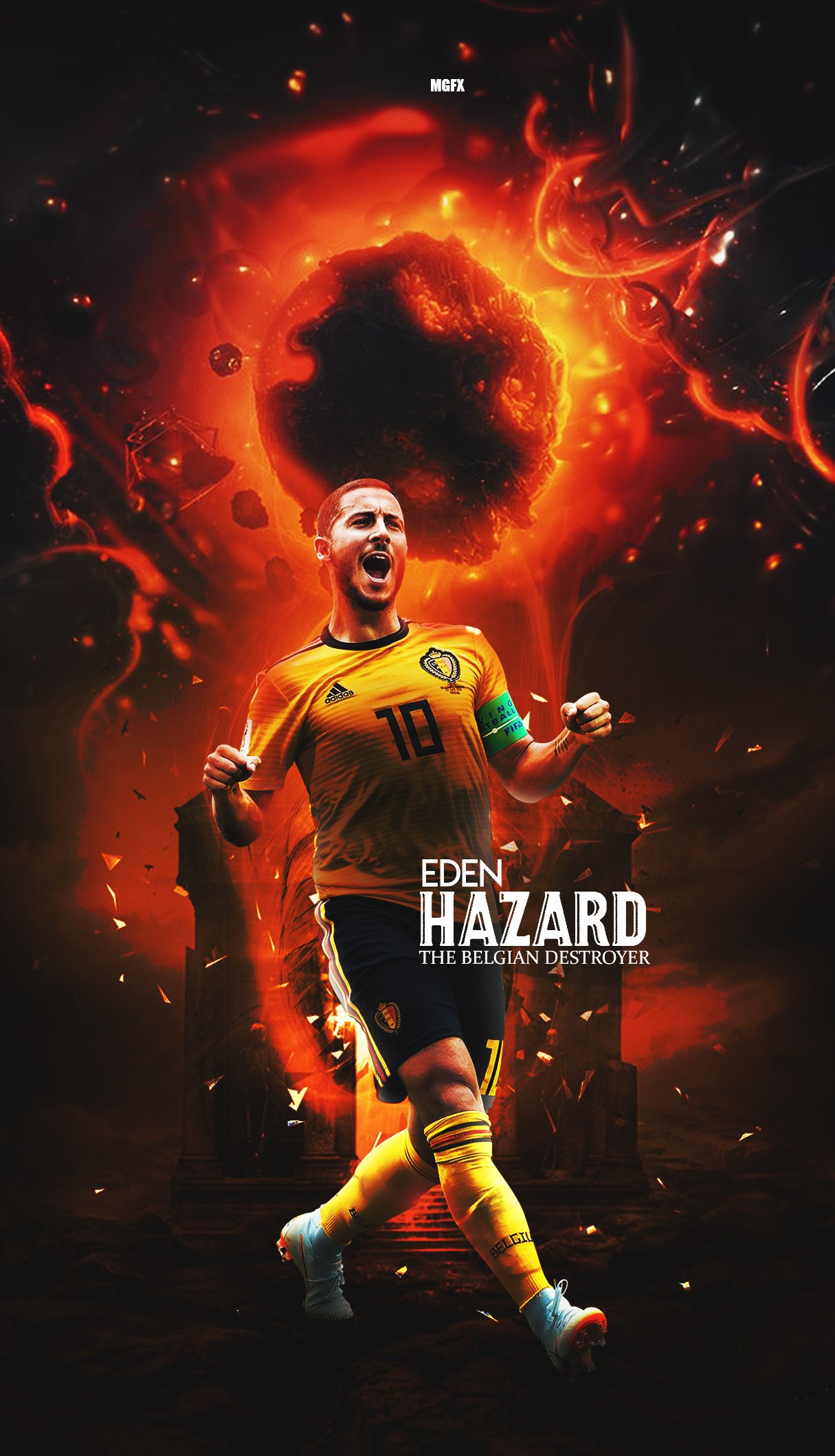 Mohammedgfx Belgian Destroyer. #Eden Hazard. #Wallpaper lockscreen 2018 ❤️