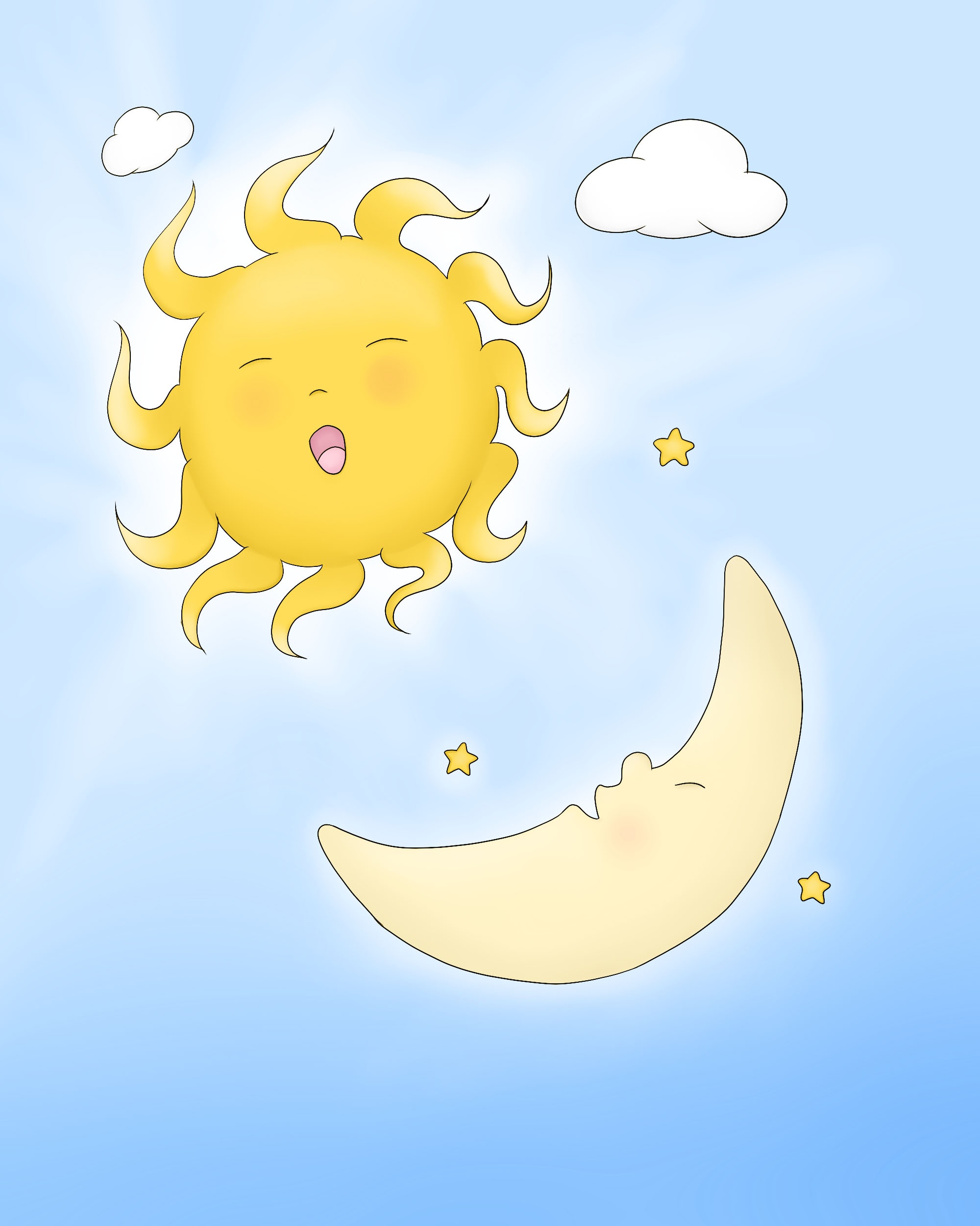Картинка солнце и луна для детей