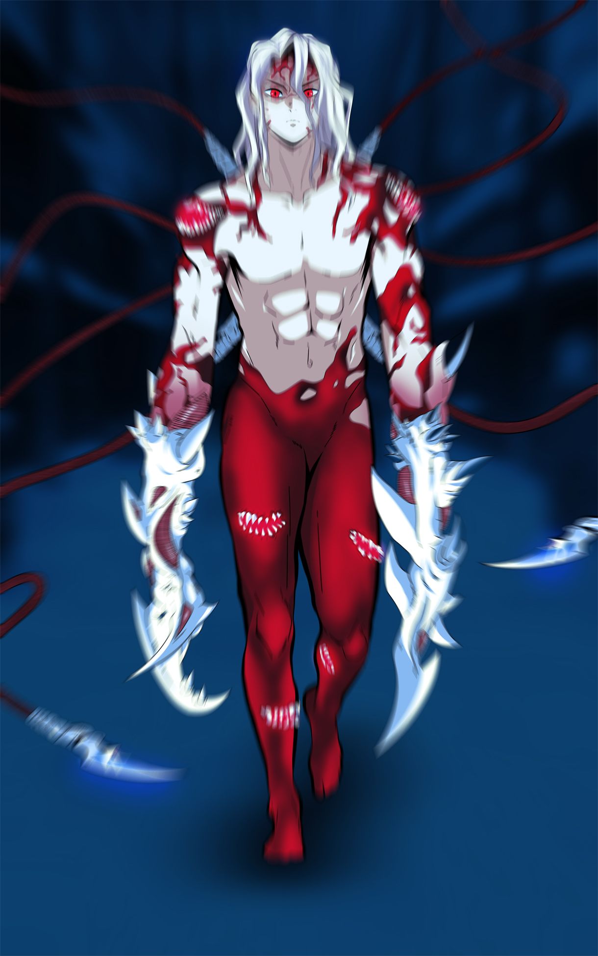 Muzan full body [final form] unfinish. Anime demon, Anime character drawing, Muzan demon slayer manga