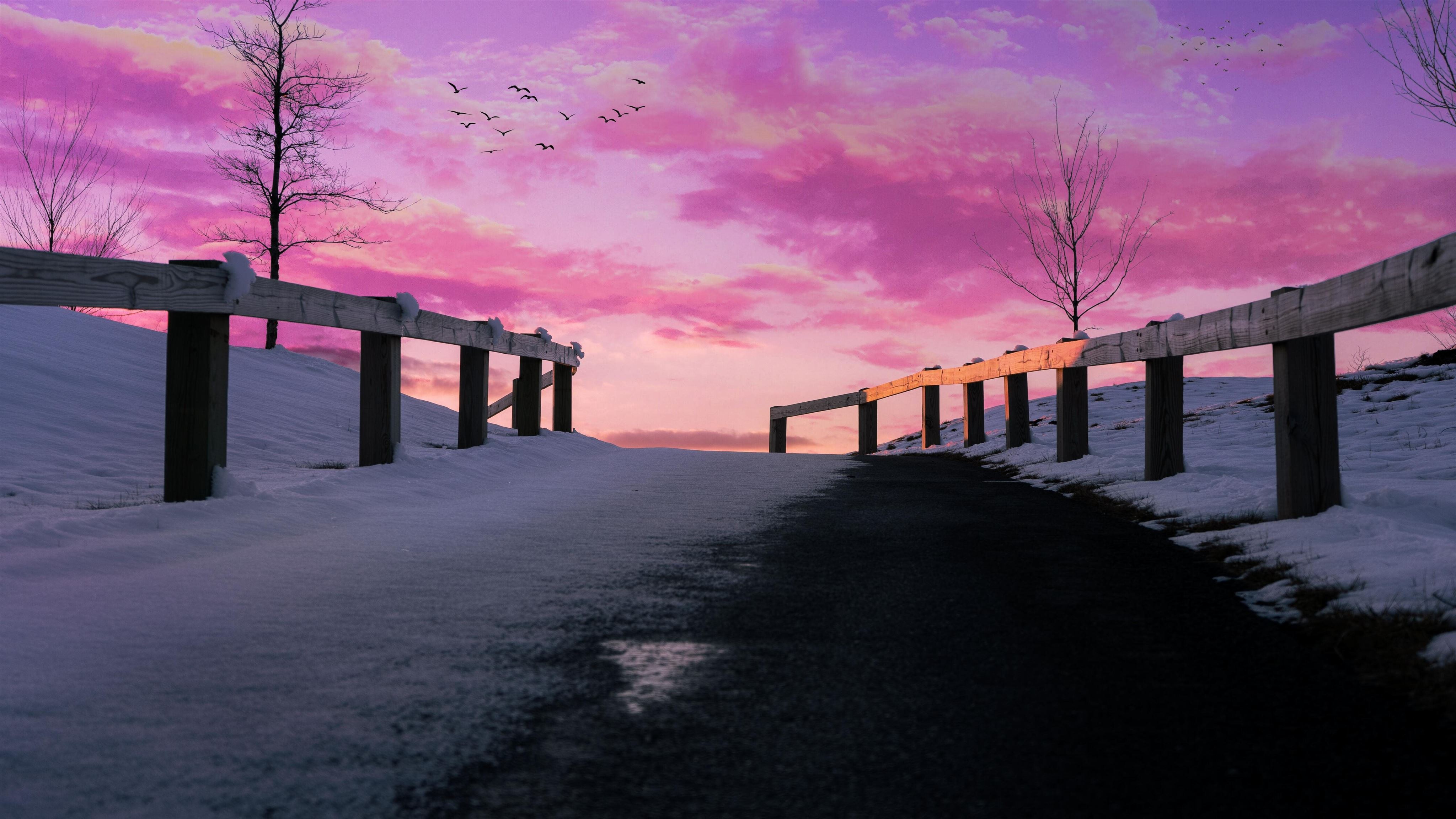 aesthetics pink pink sky 5k iMac Wallpaper Download