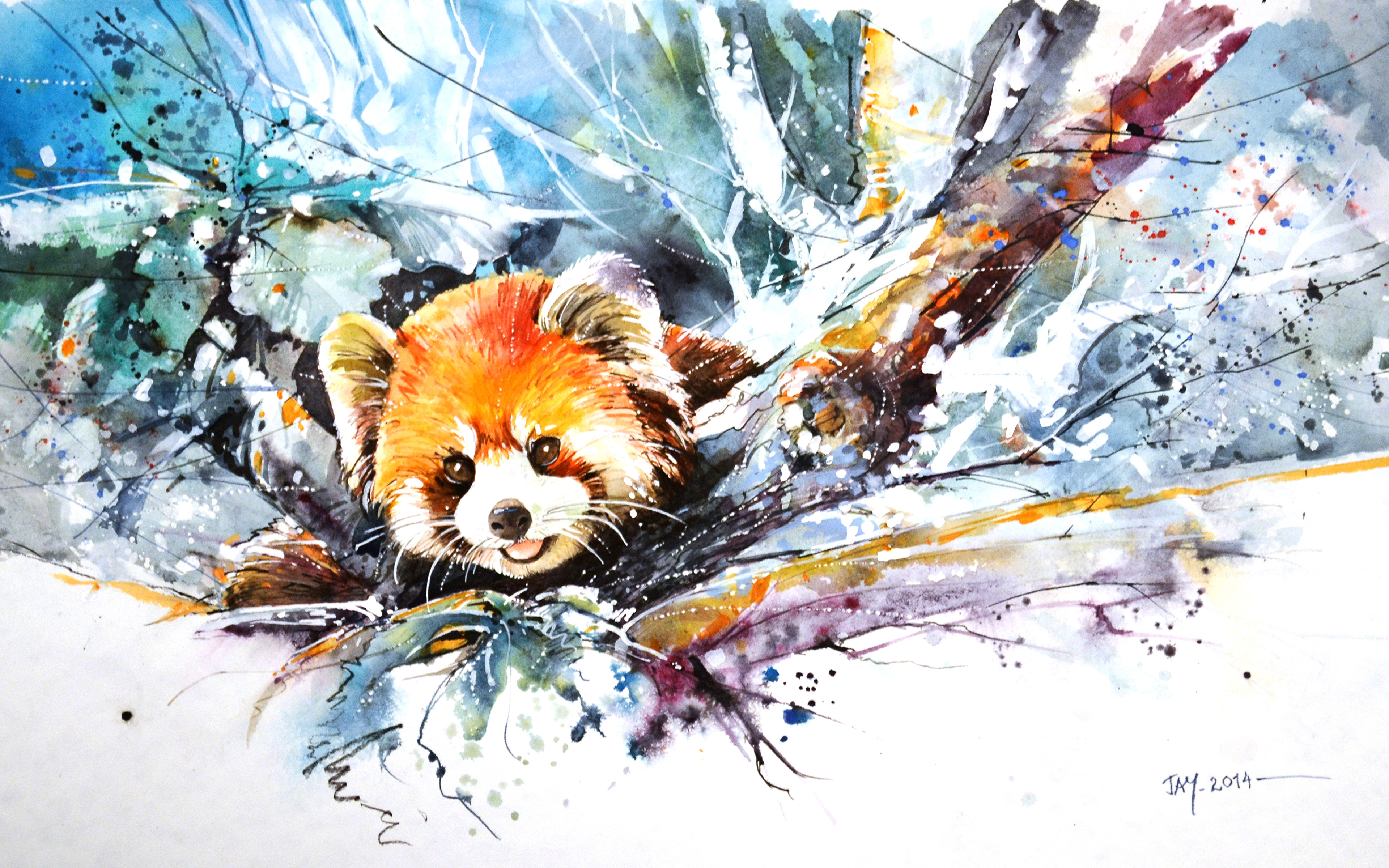 Red Panda Wallpaper Painting