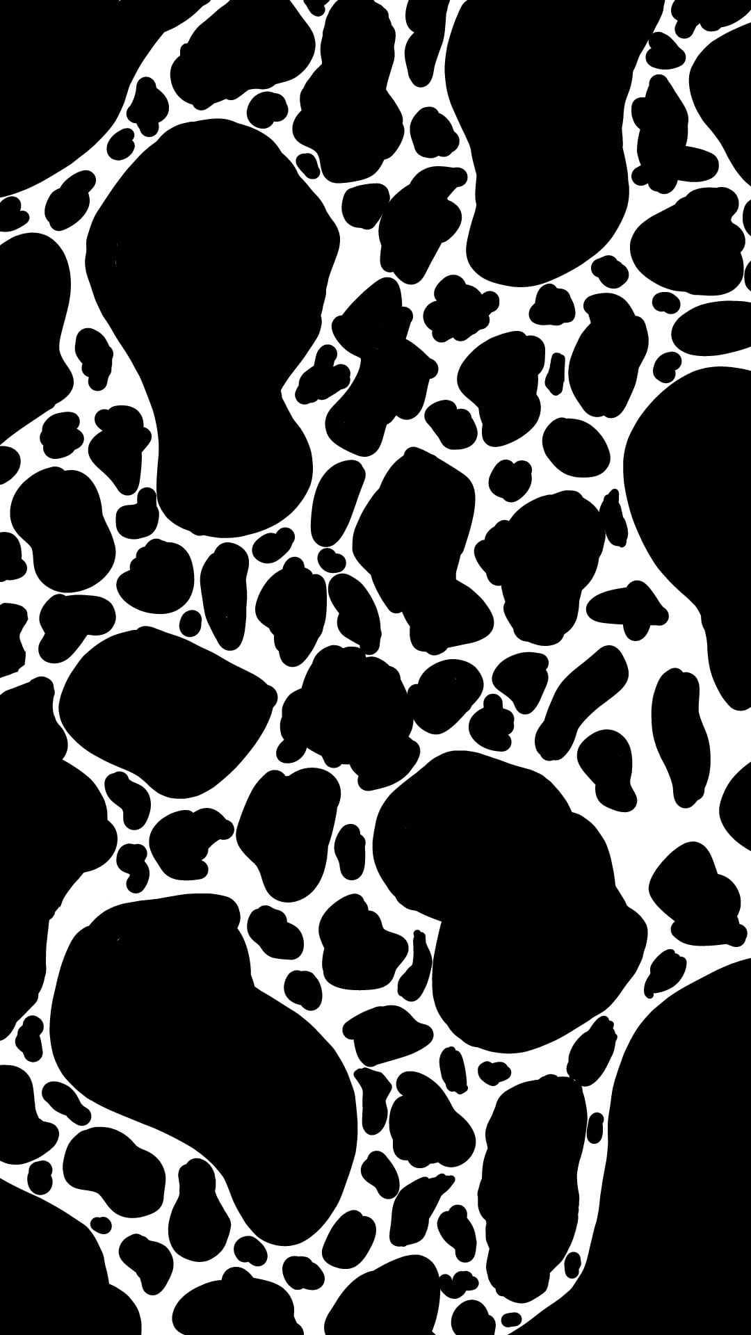 Wallpaper Cow Print, Aesthetic, Cool, Black • Wallpaper For You