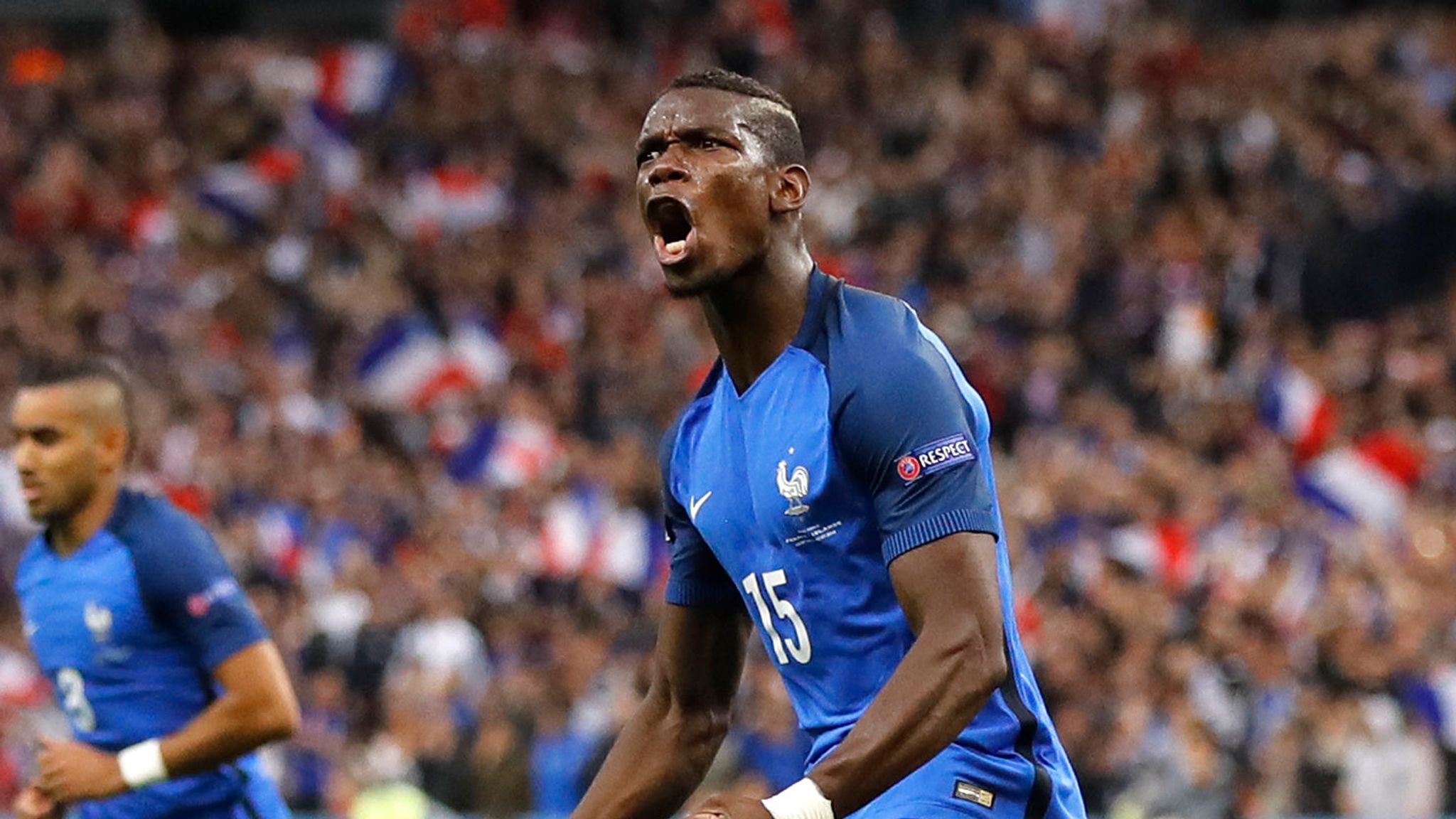 France S Paul Pogba Celebrates His Goal Against Iceland France 2018 Goal Wallpaper & Background Download