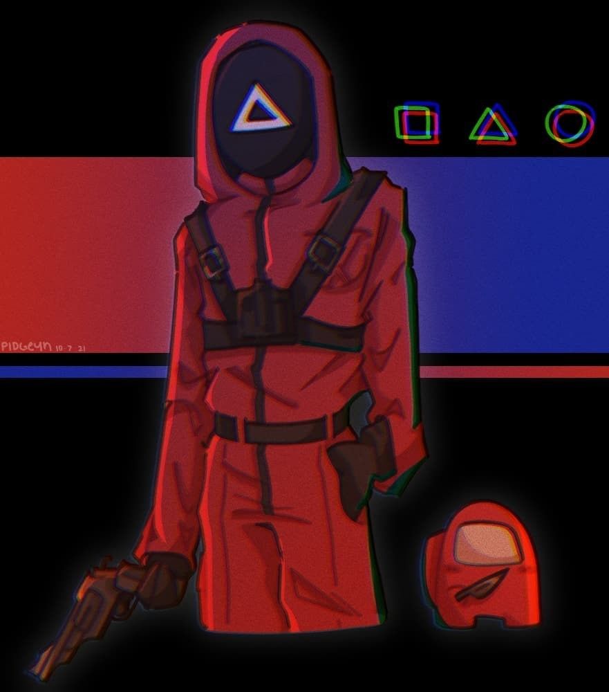Squid Game x Among Us. Логотип животные, Рисунки, Животные