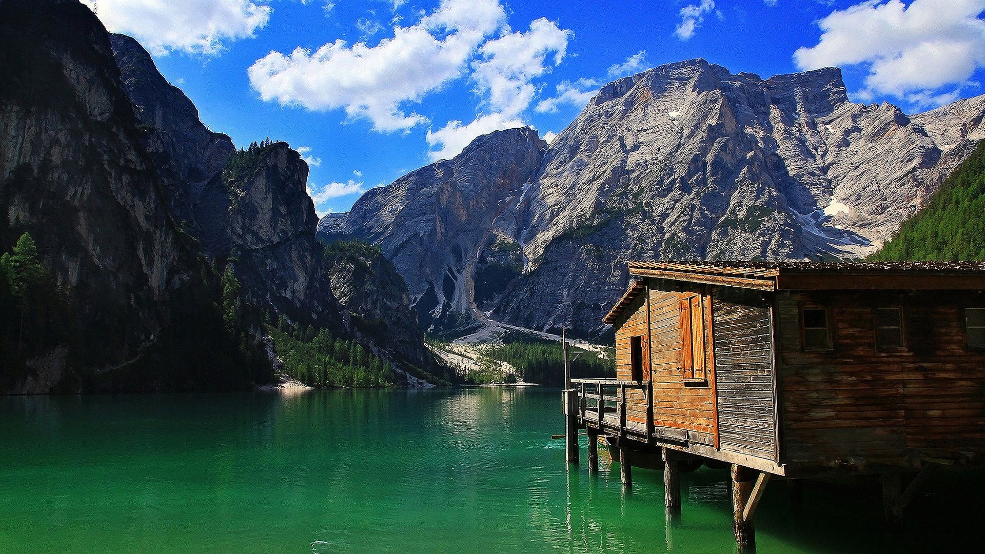 Stilt cabin on a mountain lake wallpaper. Beautiful locations nature, Lake house, Lake cabins