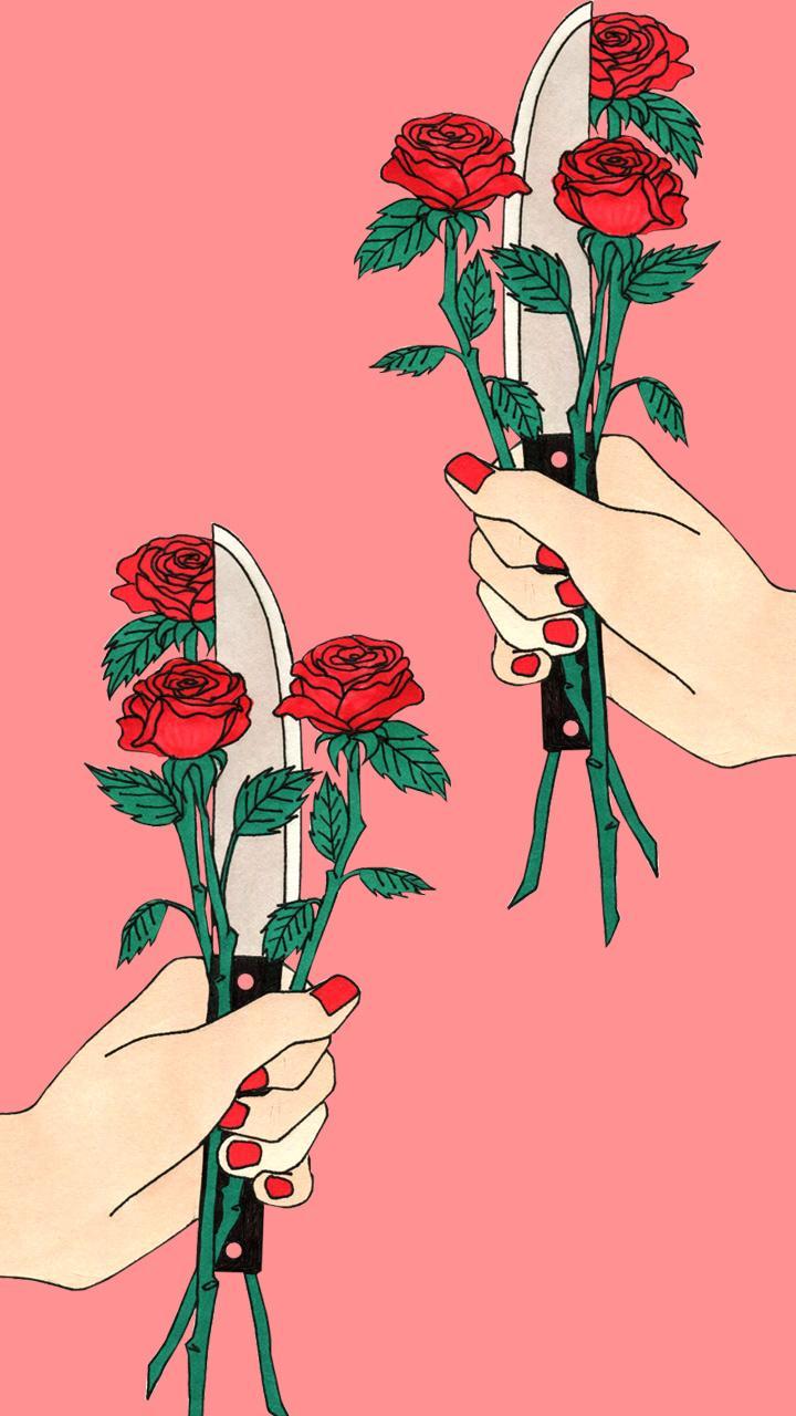 Knife Rose Cluster Theme for Android