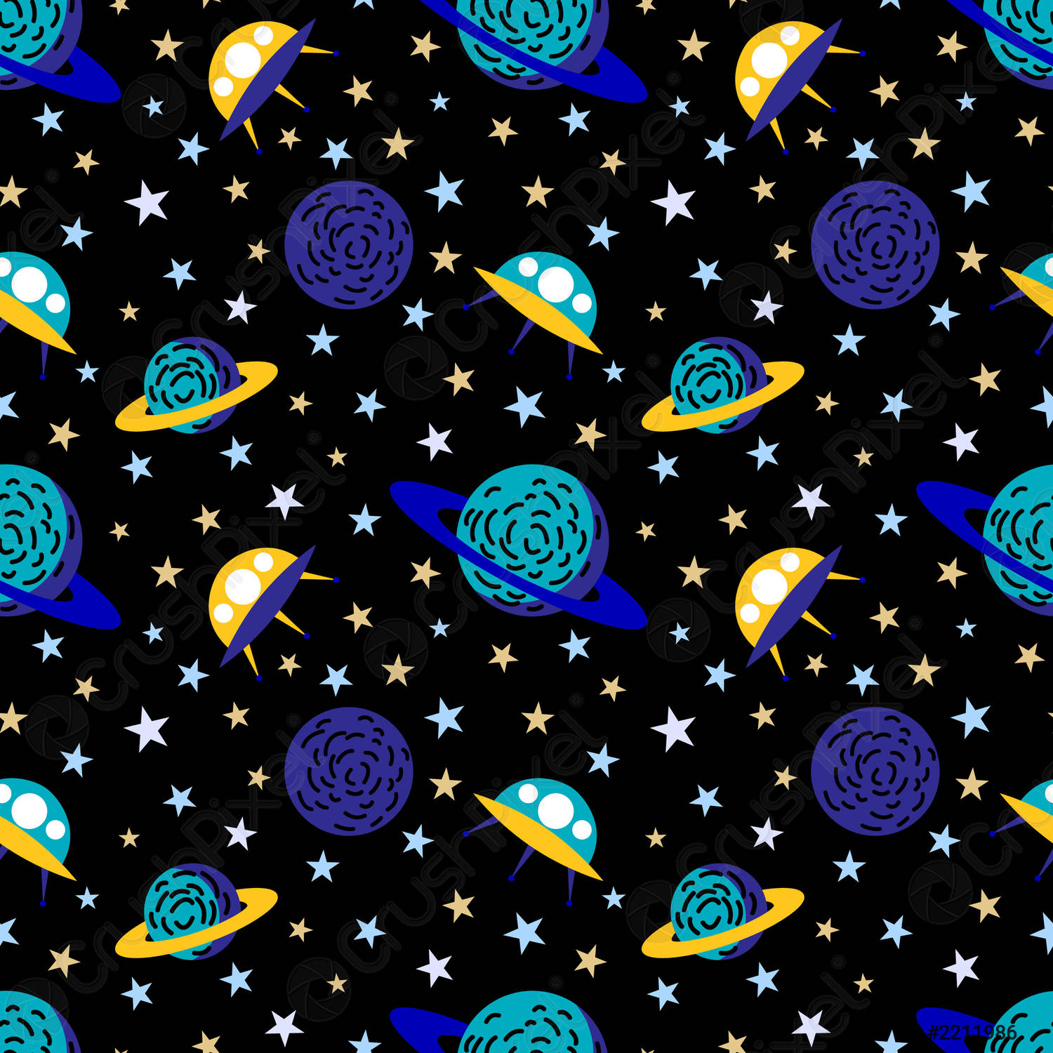 Seamless space pattern background Vector illustration galaxy background