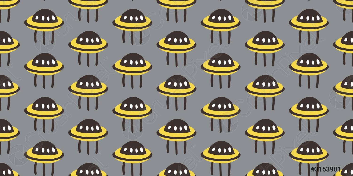 Space seamless patterns Ufo in cosmos or universe