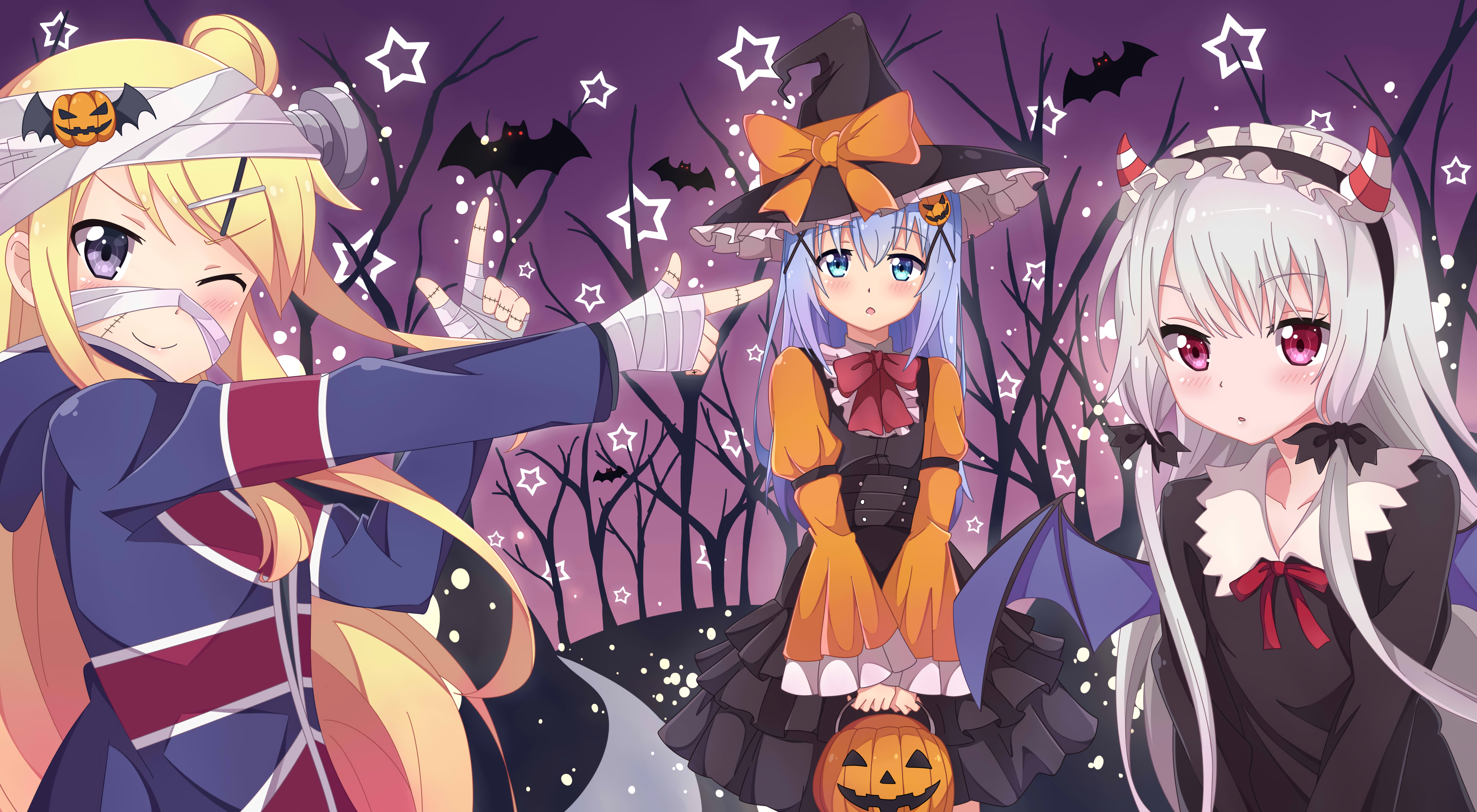 Is The Order A Rabbit Kin Iro Mosaic Tonari No Kyuuketsuki San Chino Kaf Karen Kujou Sophie Twilight Wallpaper:4000x2200