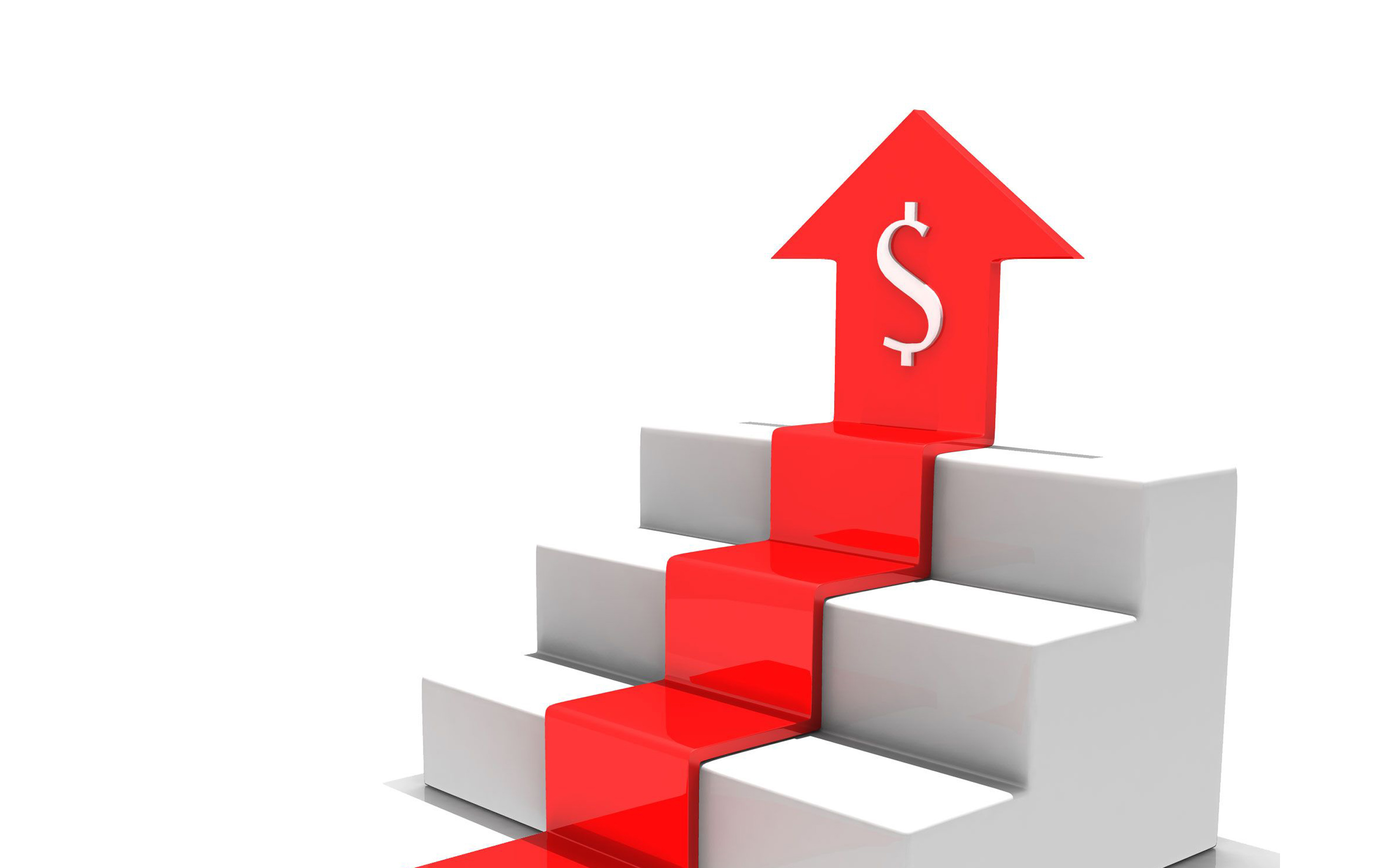 Download wallpaper dollar growth, 3D red arrow, business, 3D white steps, 3D white stairs, 3D red graph, business 3D background, american dollars, dollar rate, growth concepts for desktop with resolution 2880x1800. High