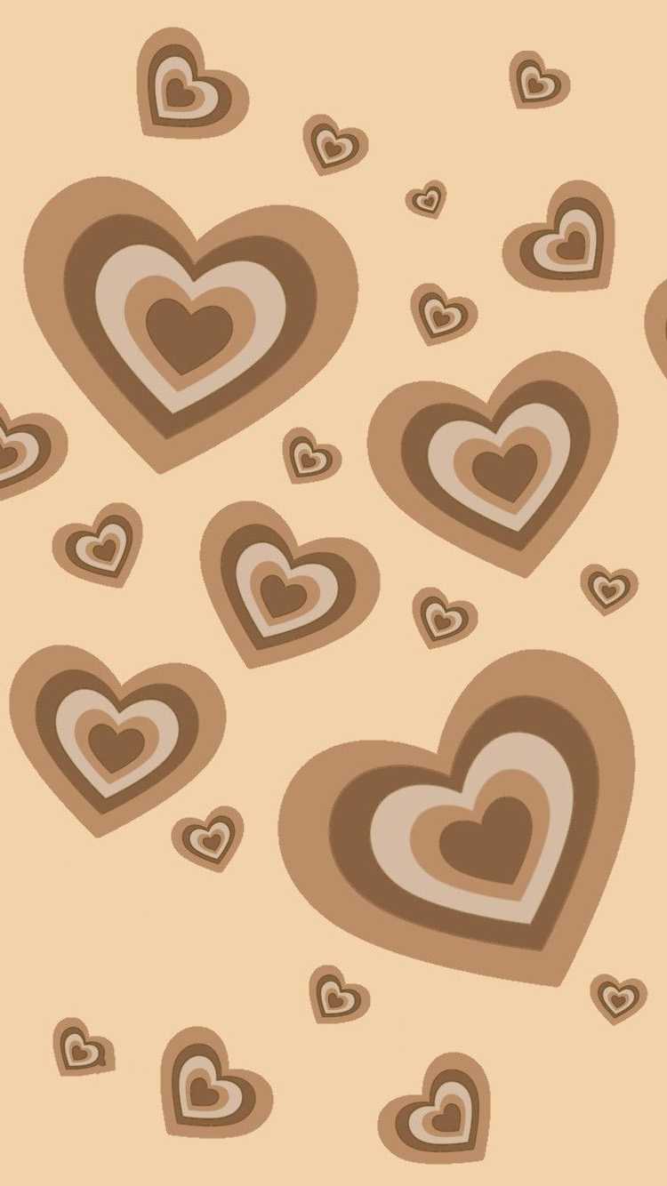 Brown Hearts Wallpaper