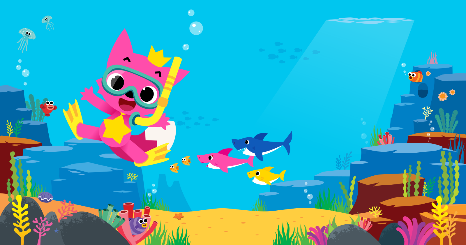 Top baby shark backgrounds image Download 