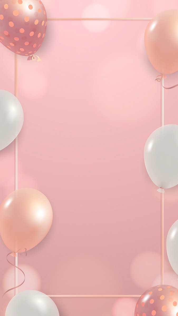 White and pink balloons frame