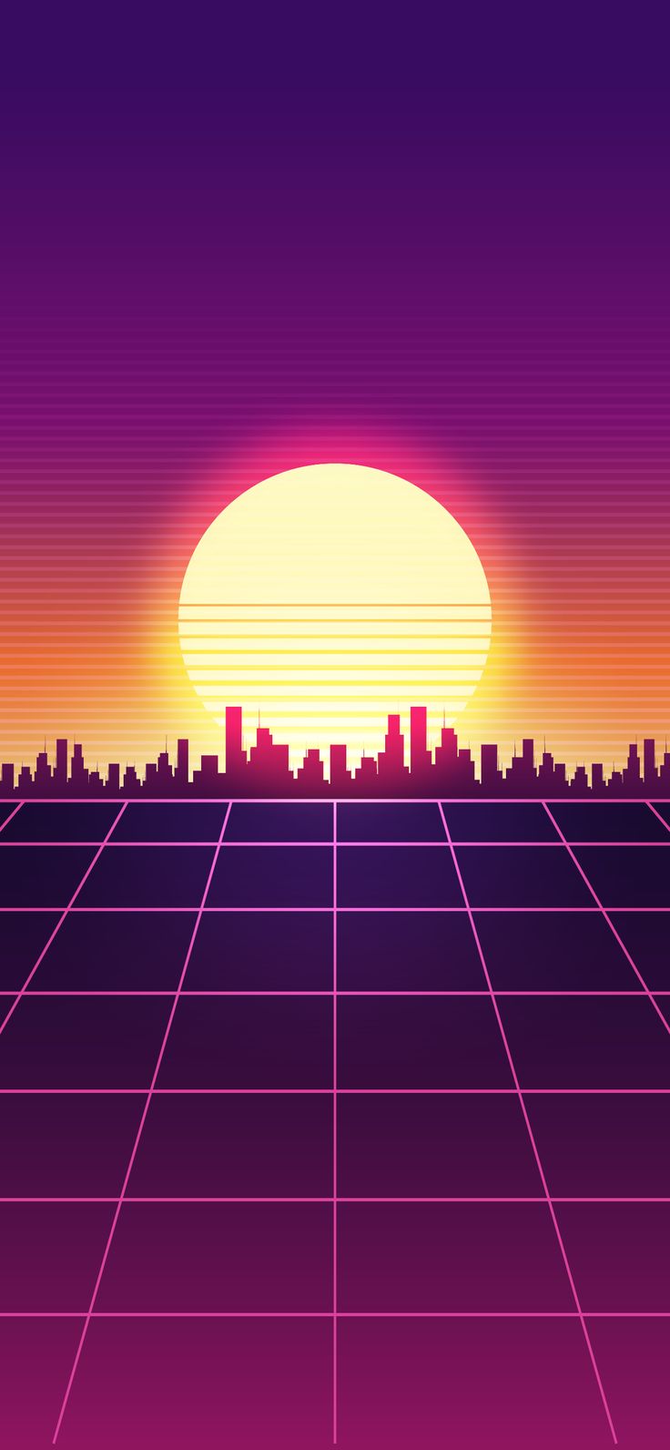Simple sunset retro wave wallpaper. HeroScreen Wallpaper. Waves wallpaper, Retro waves, Vaporwave wallpaper