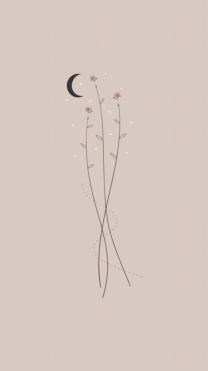 Flowers and the moon mobile phone wallpaper vector / mar. Wallpaper iphone boho, Simple iphone wallpaper, iPhone wallpaper hipster