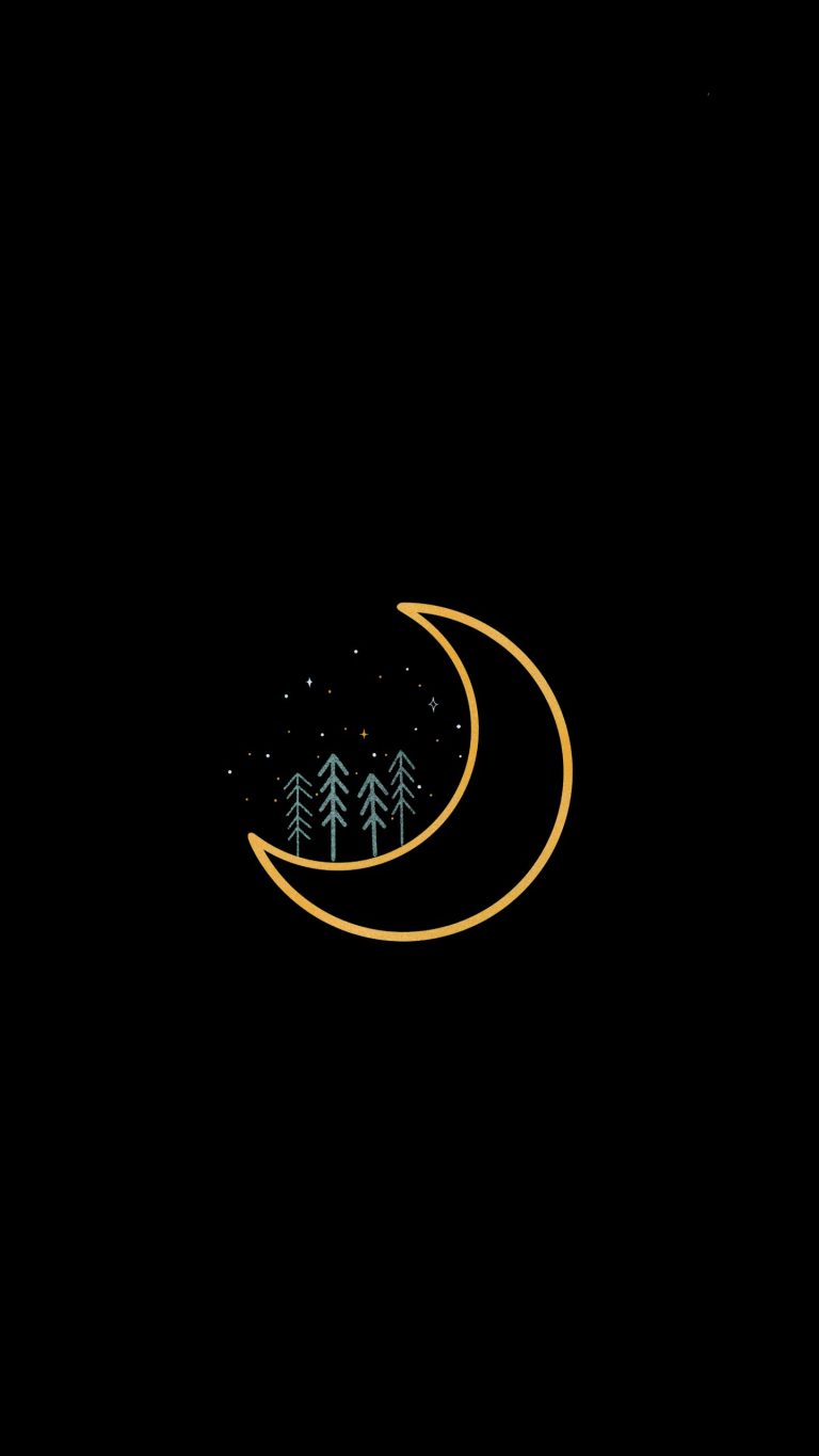 On The Moon Art Dark Black Amoled OnePlus Wallpaper