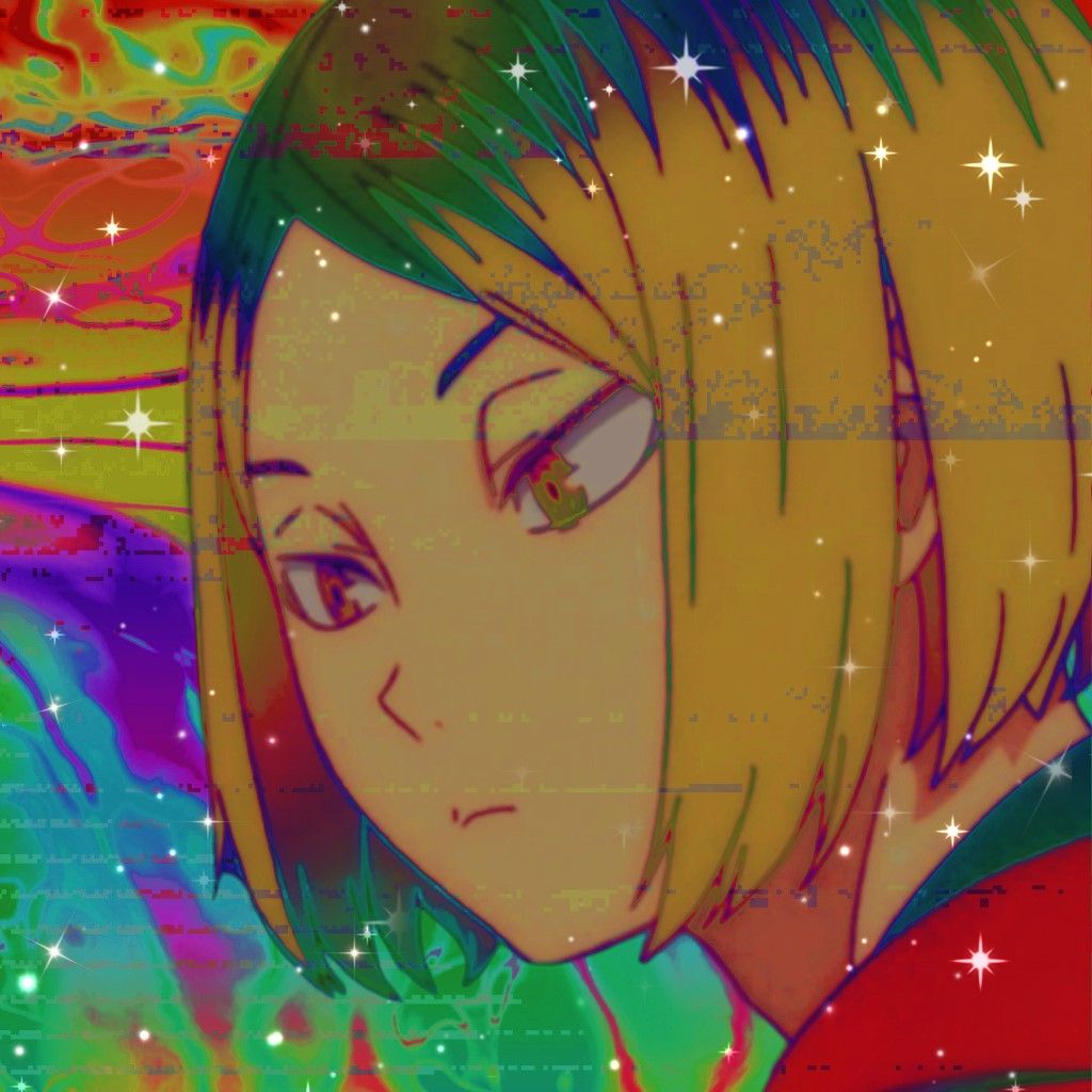 kenma glitchcore / rainbow core icon. Aesthetic anime, Glitchcore anime, Anime