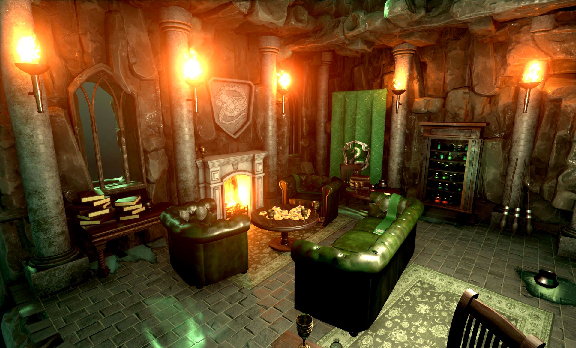 Pottermore Slytherin Common Room Wallpaper