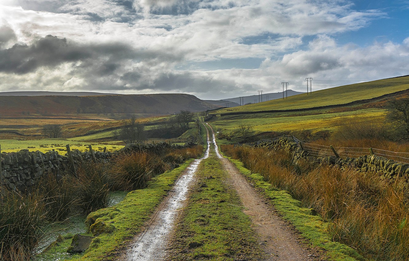 Wallpaper road, England, England, Derbyshire, Peak District image for desktop, section пейзажи