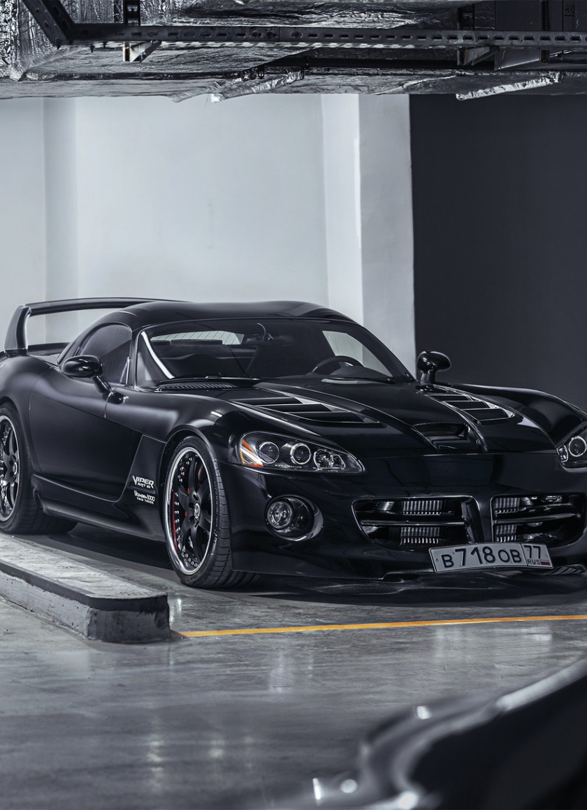 Download Sports car, black, Dodge Viper wallpaper, 840x iPhone iPhone 4S, iPod touch