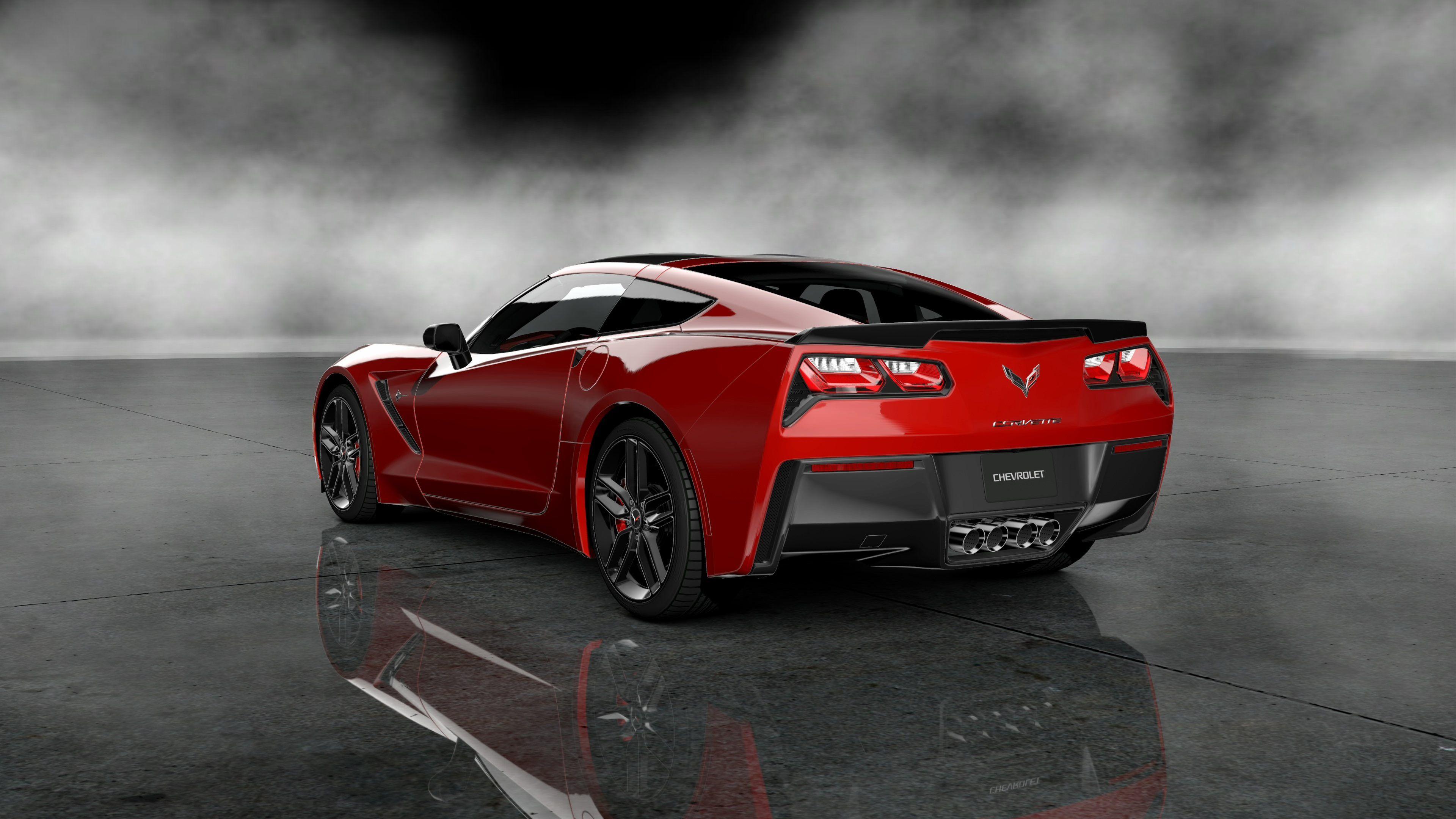 Red Corvette HD Wallpaper