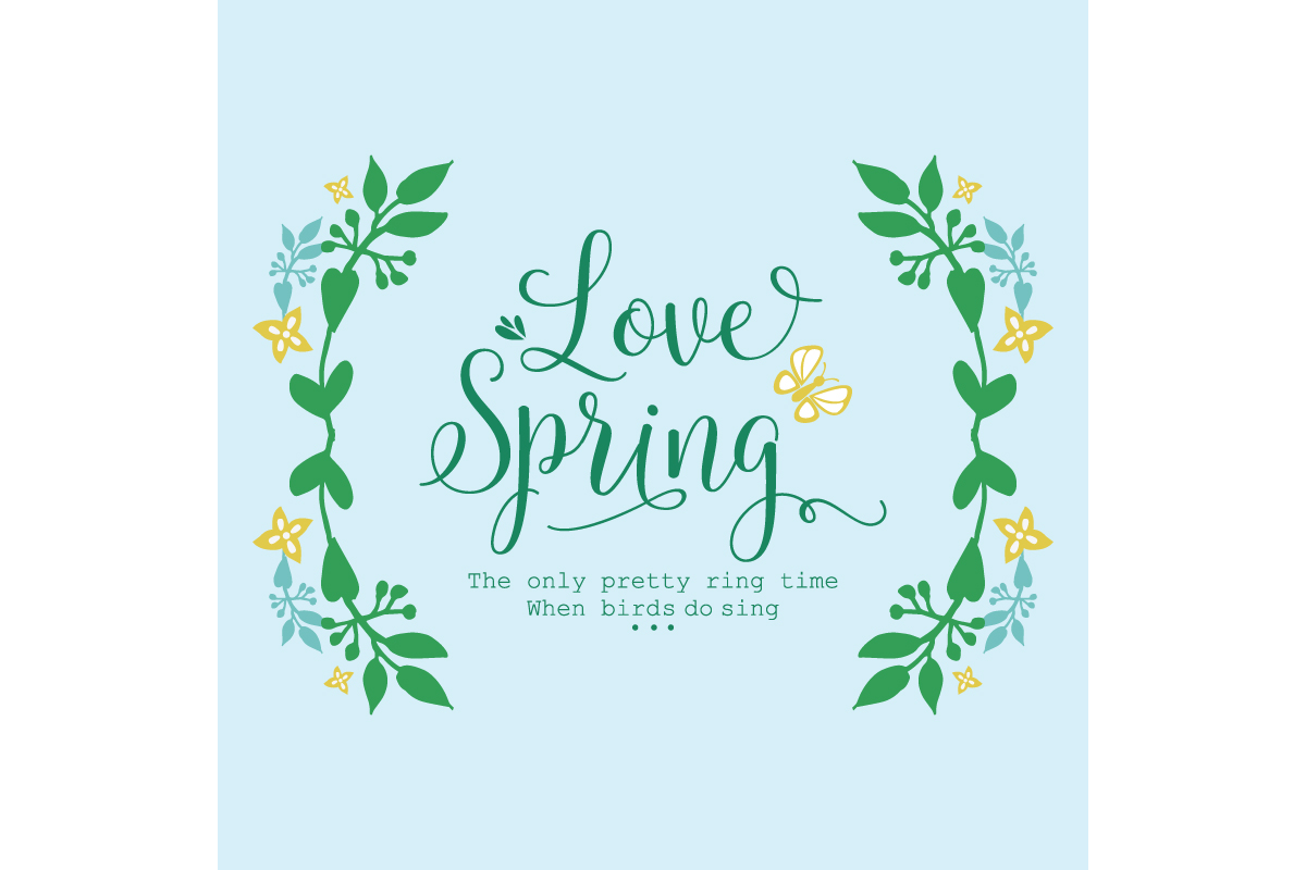 Cute Love Spring Poster Wallpaper Design Graphic by stockfloral · Creative Fabrica