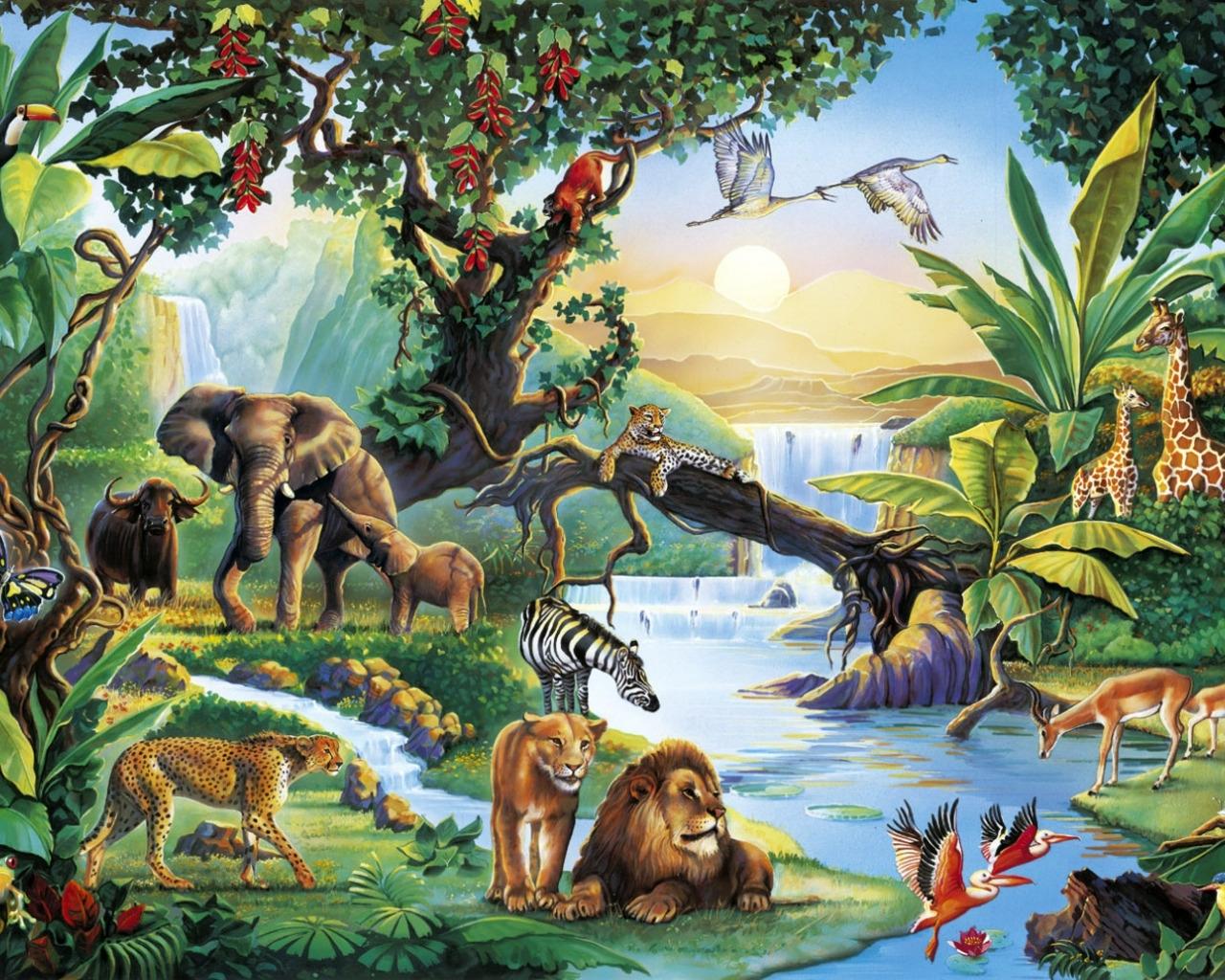 Jungle Animals Wallpaper, HD Jungle Animals Background on WallpaperBat