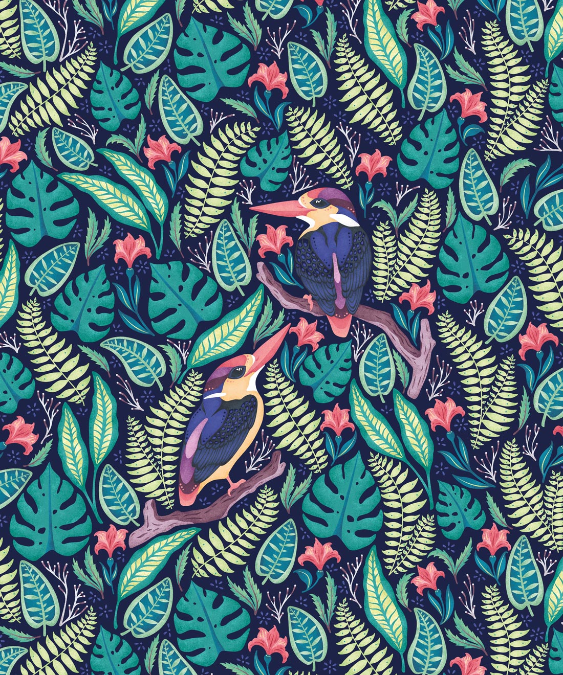 Exotic Kingfishers Wallpaper • Colorful Bird Wallpaper USA