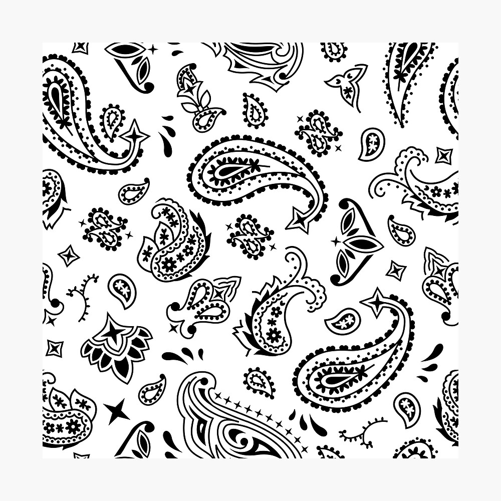 Bandana Seamless Pattern White Poster
