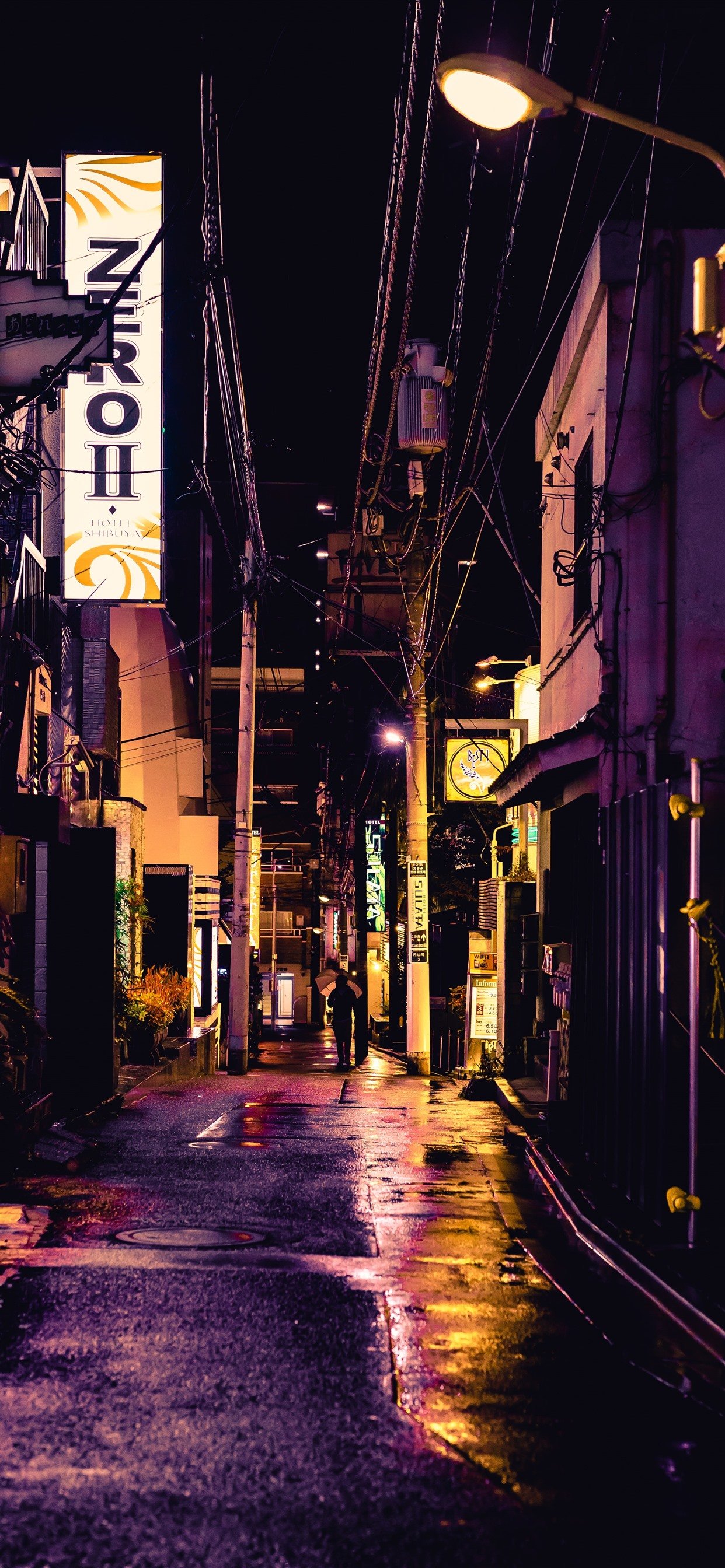 iPhone Wallpaper Street, City, Alley, Night, Lights, Xs Max Wallpaper Japan