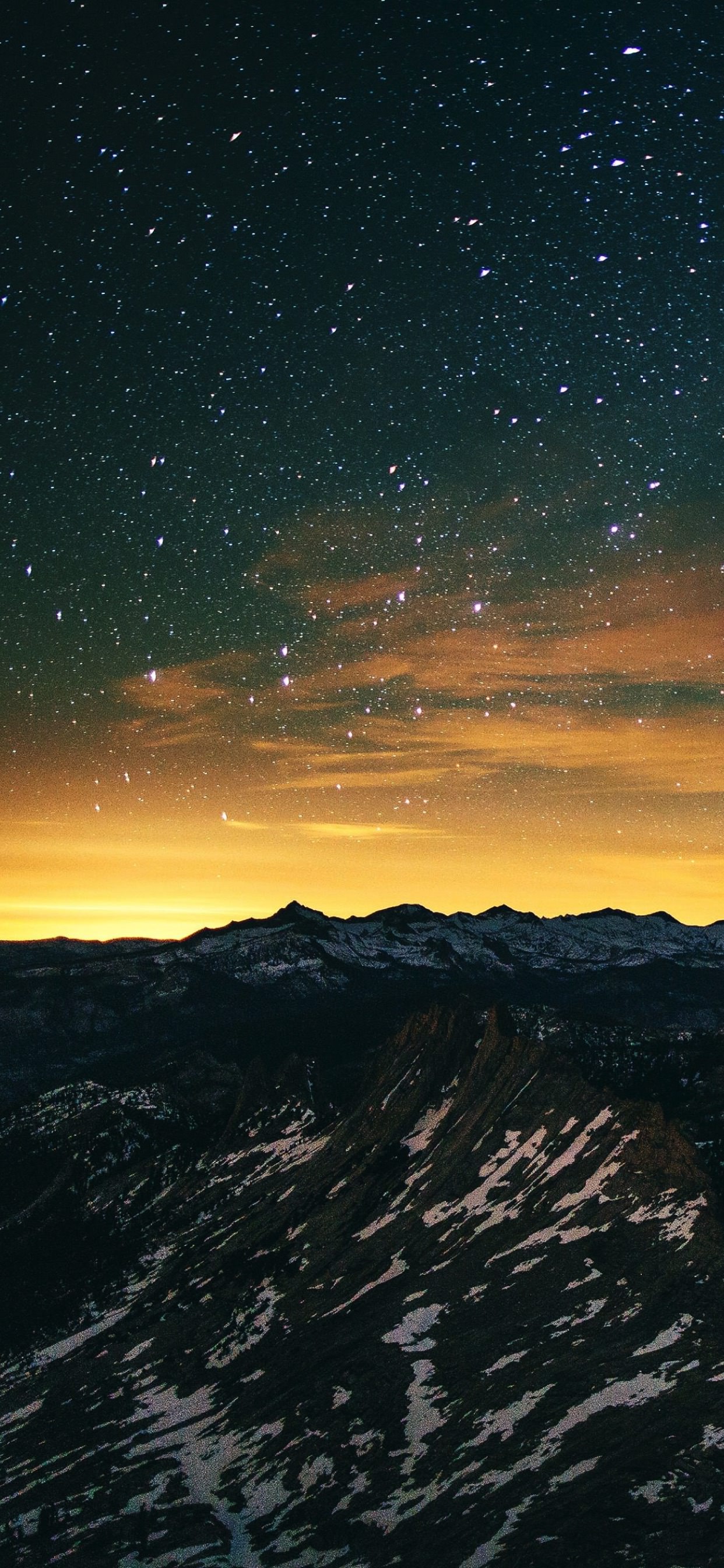 Mountain landscape night sky. wallpaper.sc iPhone XS Max